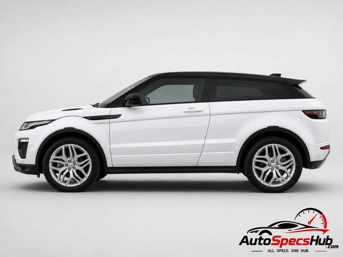 2015 Land Rover Range Rover Evoque Coupé TD4 side profile in Fuji White