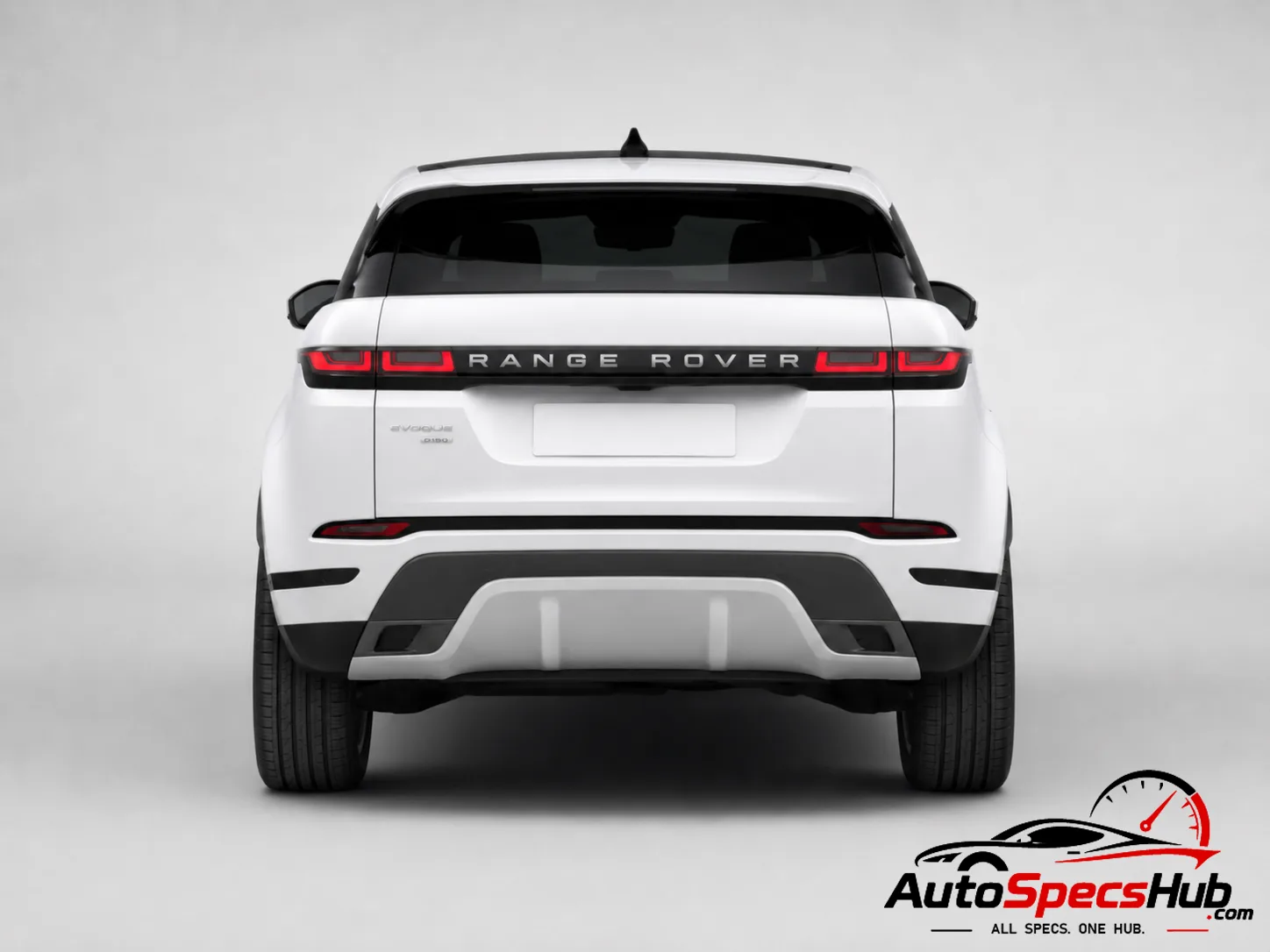 2019 Land Rover Range Rover Evoque D150 MHEV rear view in Fuji White