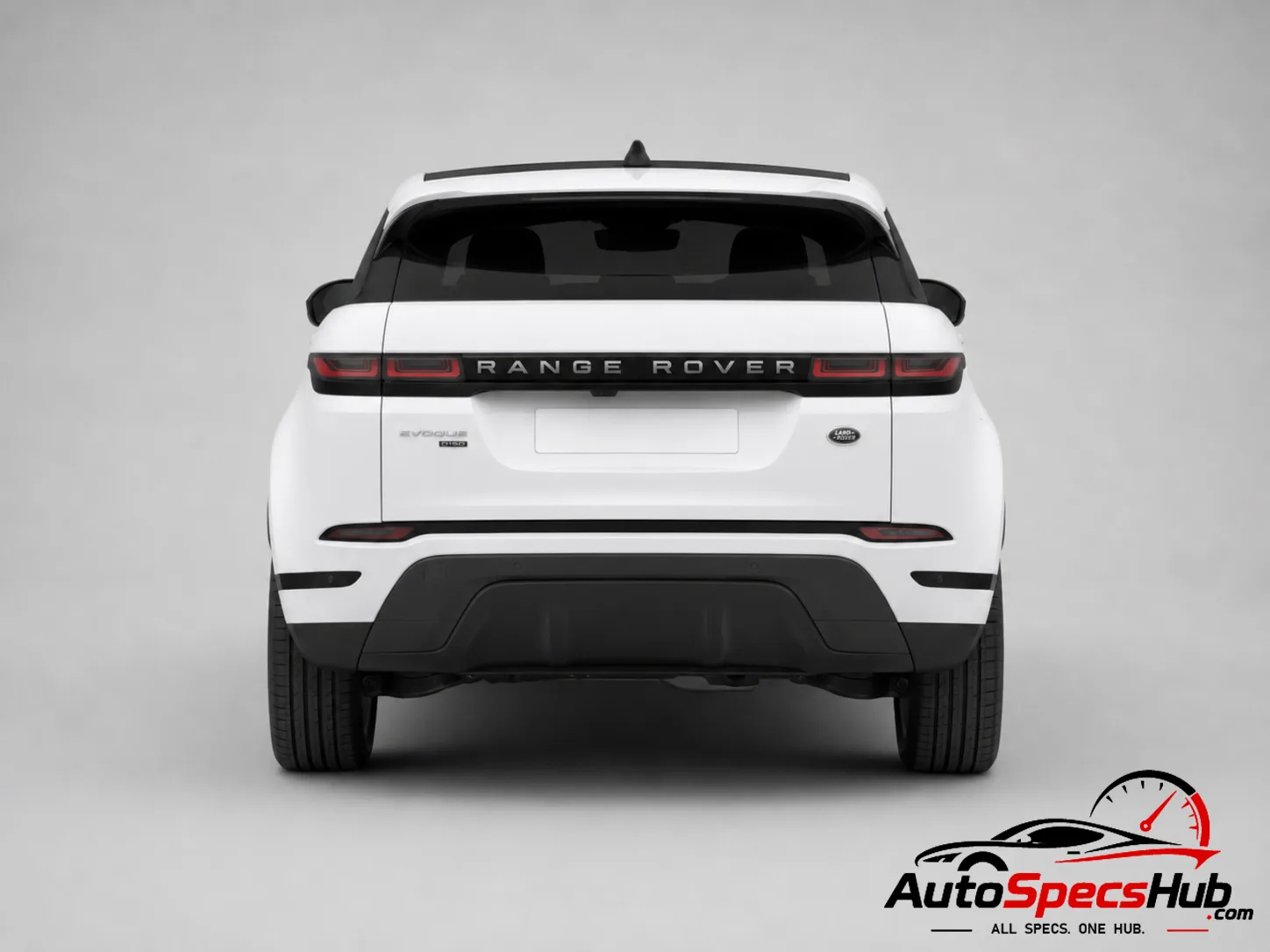 2019 Land Rover Range Rover Evoque D150 2WD rear view in Fuji White