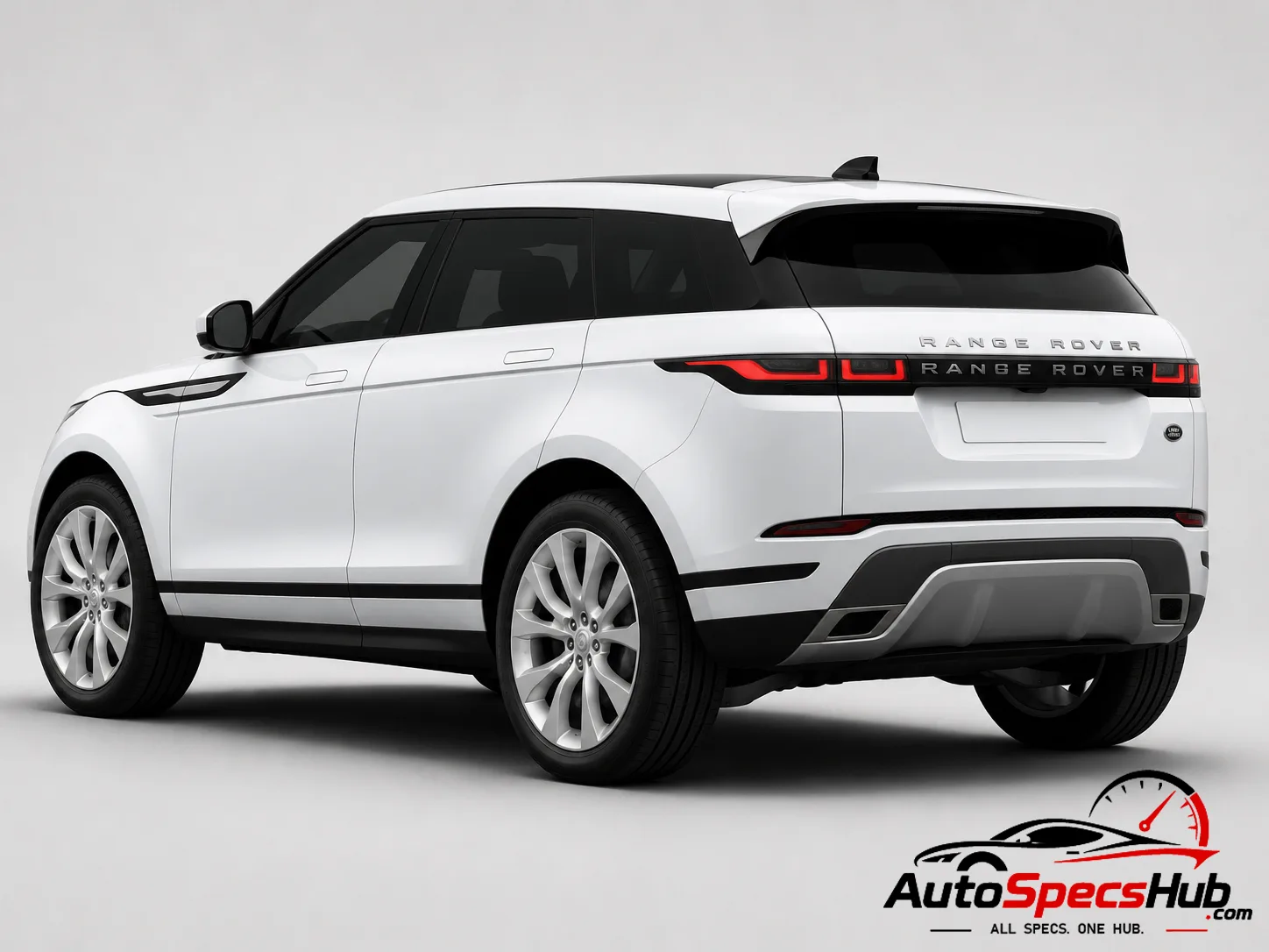 2019 Land Rover Range Rover Evoque D180 MHEV rear three-quarter view in Fuji White