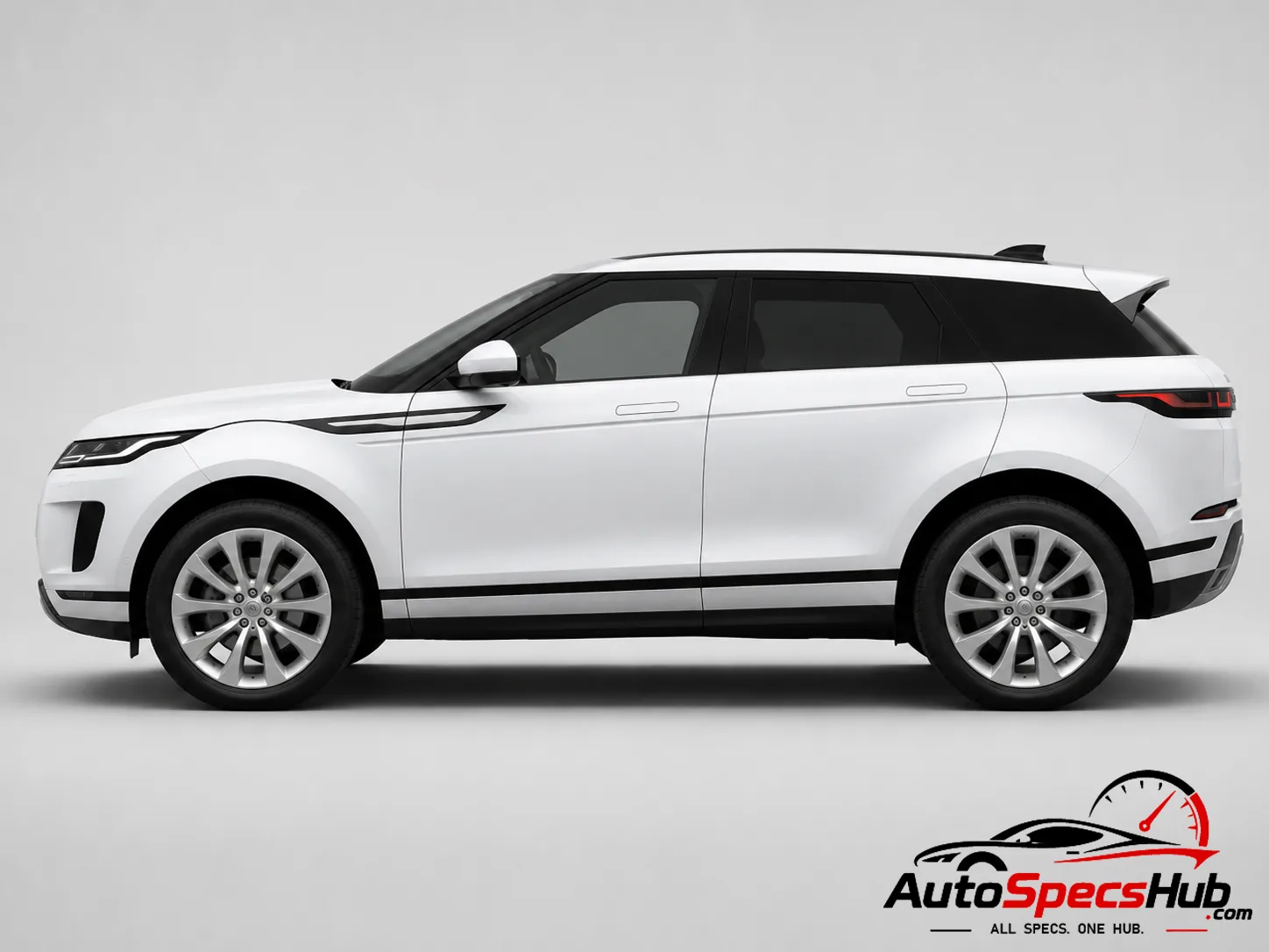 2019 Land Rover Range Rover Evoque D180 MHEV side profile in Fuji White