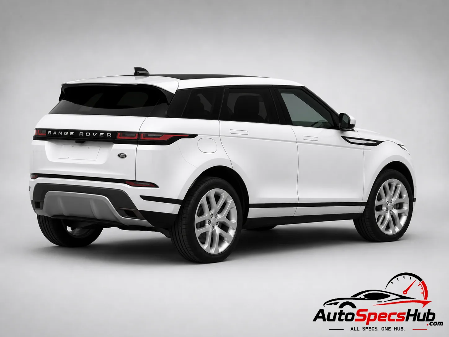2019 Land Rover Range Rover Evoque D240 MHEV rear three-quarter view in Fuji White