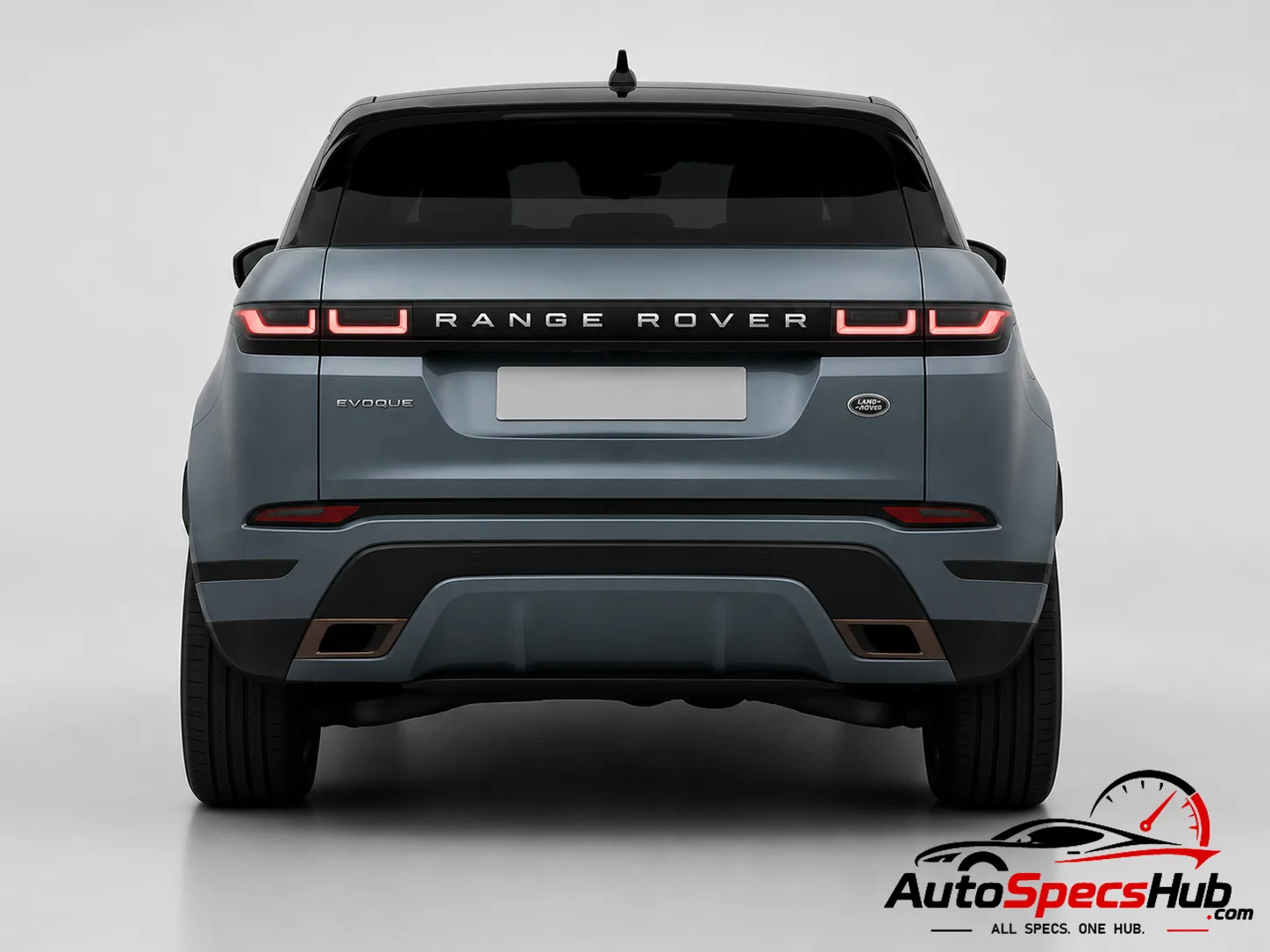 2019 Land Rover Range Rover Evoque P250 MHEV rear view in Byron Blue