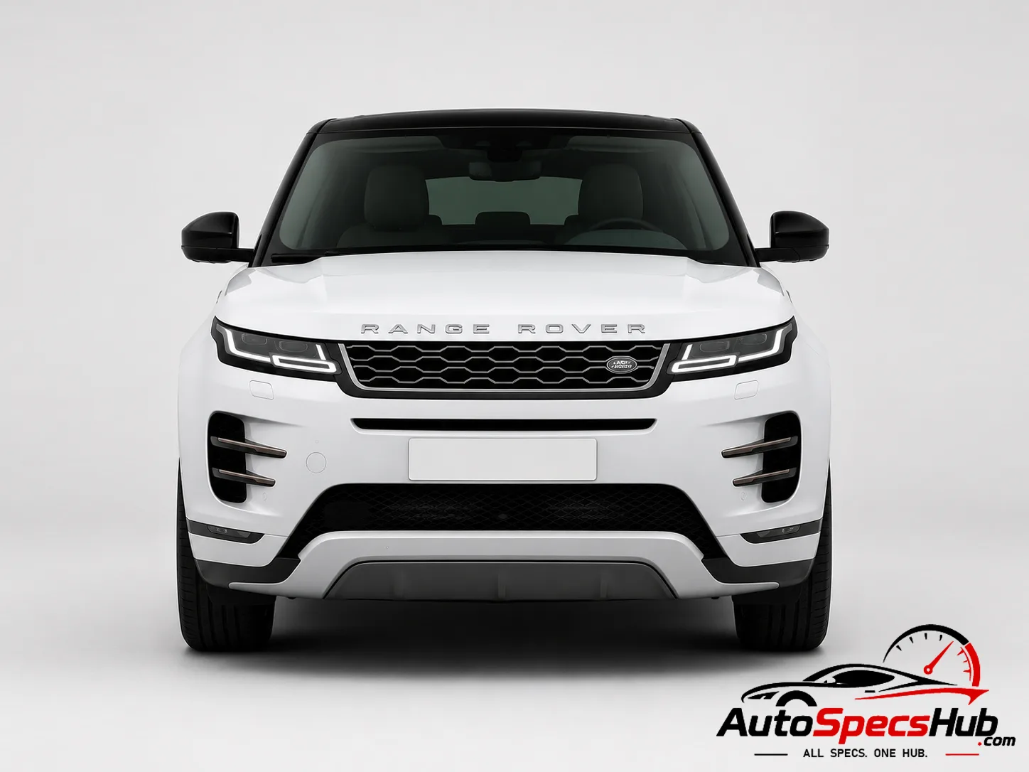 2020 Land Rover Range Rover Evoque P300e PHEV front view in Fuji White