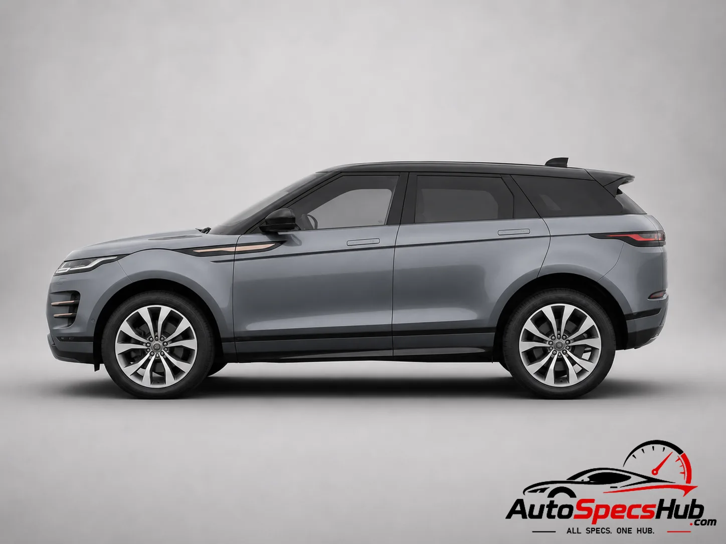 2019 Land Rover Range Rover Evoque P300 MHEV side profile in Byron Blue
