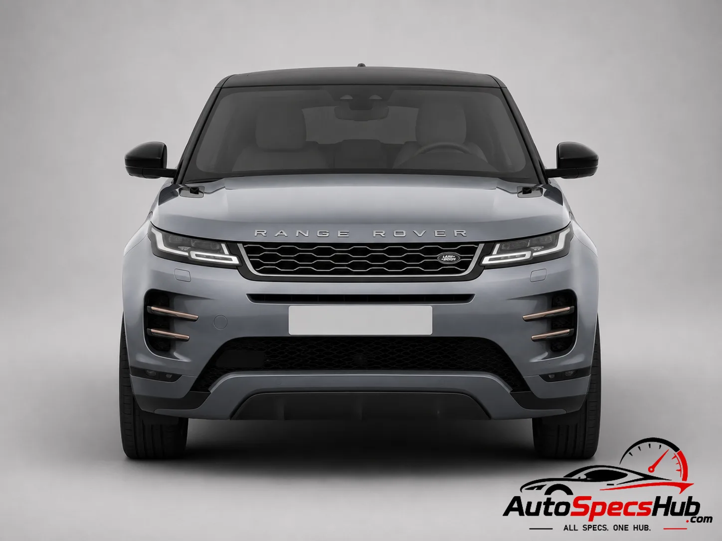 2019 Land Rover Range Rover Evoque P300 MHEV front view in Byron Blue