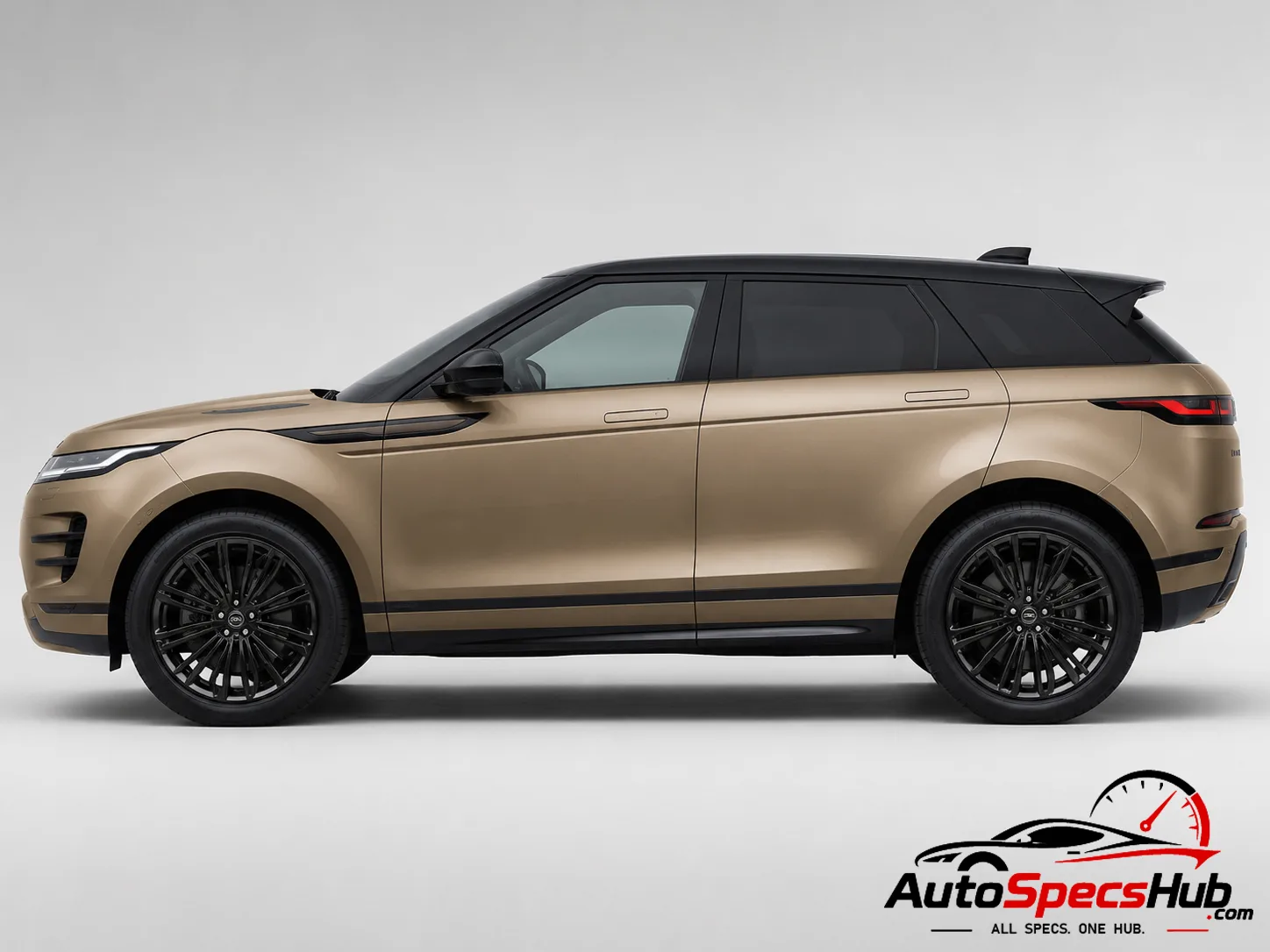 2023 Land Rover Range Rover Evoque P300e PHEV side profile in Tribeca Blue