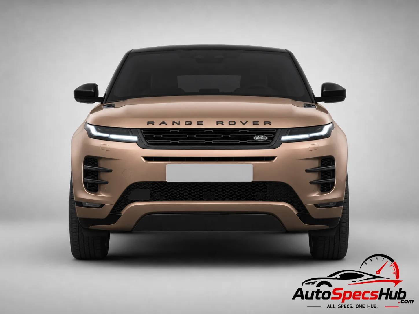2023 Land Rover Range Rover Evoque P300e PHEV front view in Tribeca Blue