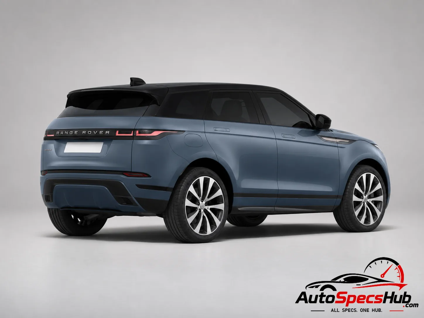 2023 Land Rover Range Rover Evoque P250 MHEV rear three-quarter view in Blue
