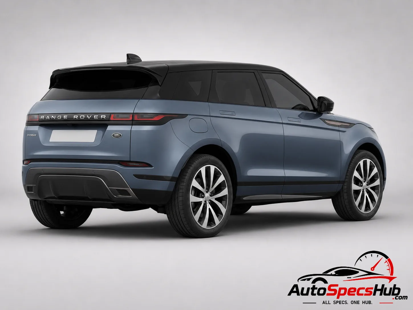 2023 Land Rover Range Rover Evoque P200 MHEV rear three-quarter view in Blue