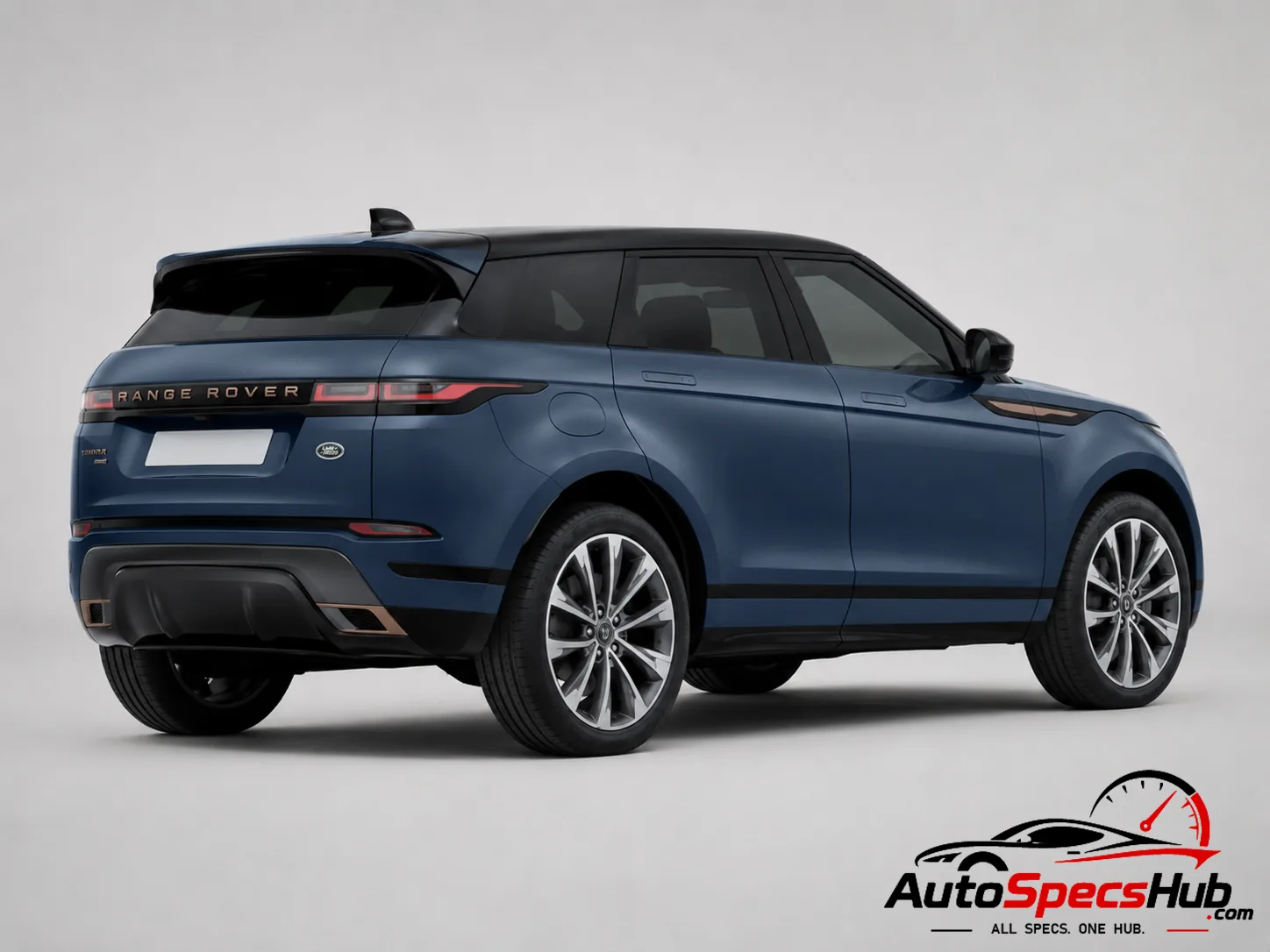 2023 Land Rover Range Rover Evoque D200 MHEV rear three-quarter view in Blue