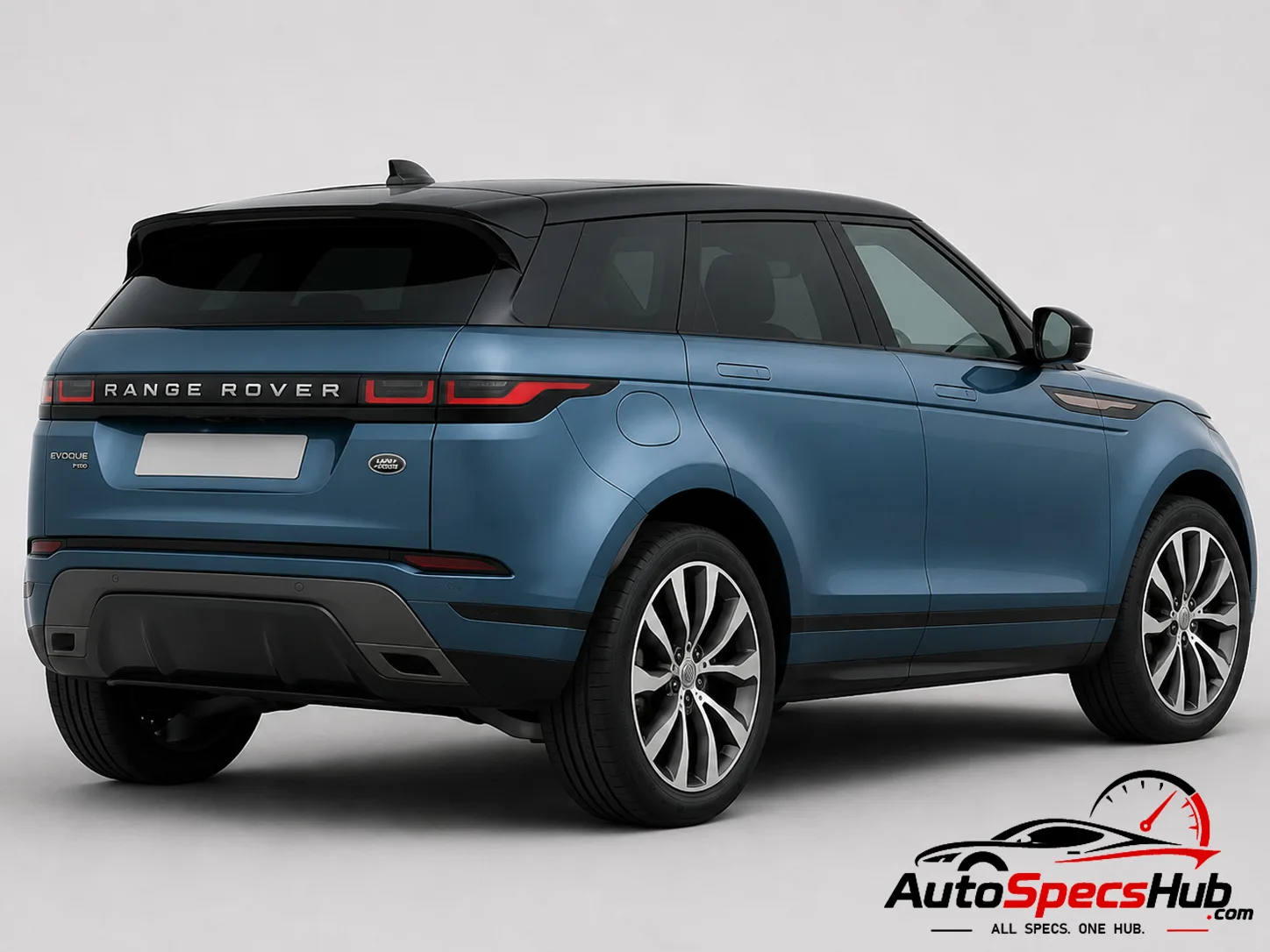 2023 Land Rover Range Rover Evoque P160 MHEV rear three-quarter view in Blue