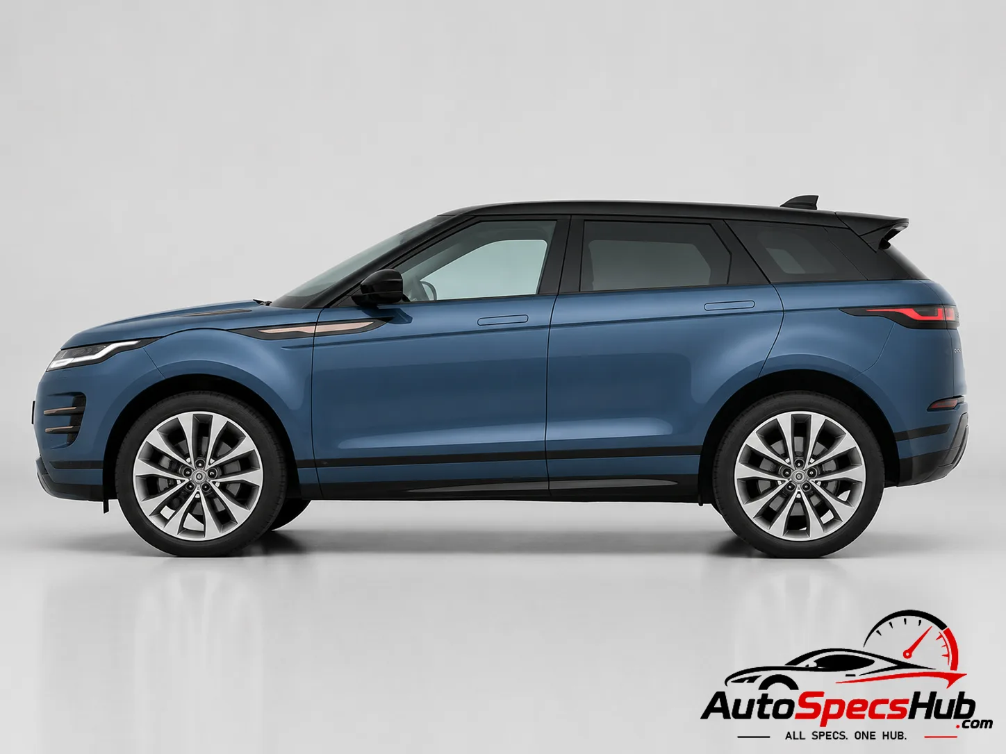 2023 Land Rover Range Rover Evoque D165 2WD side profile in Blue