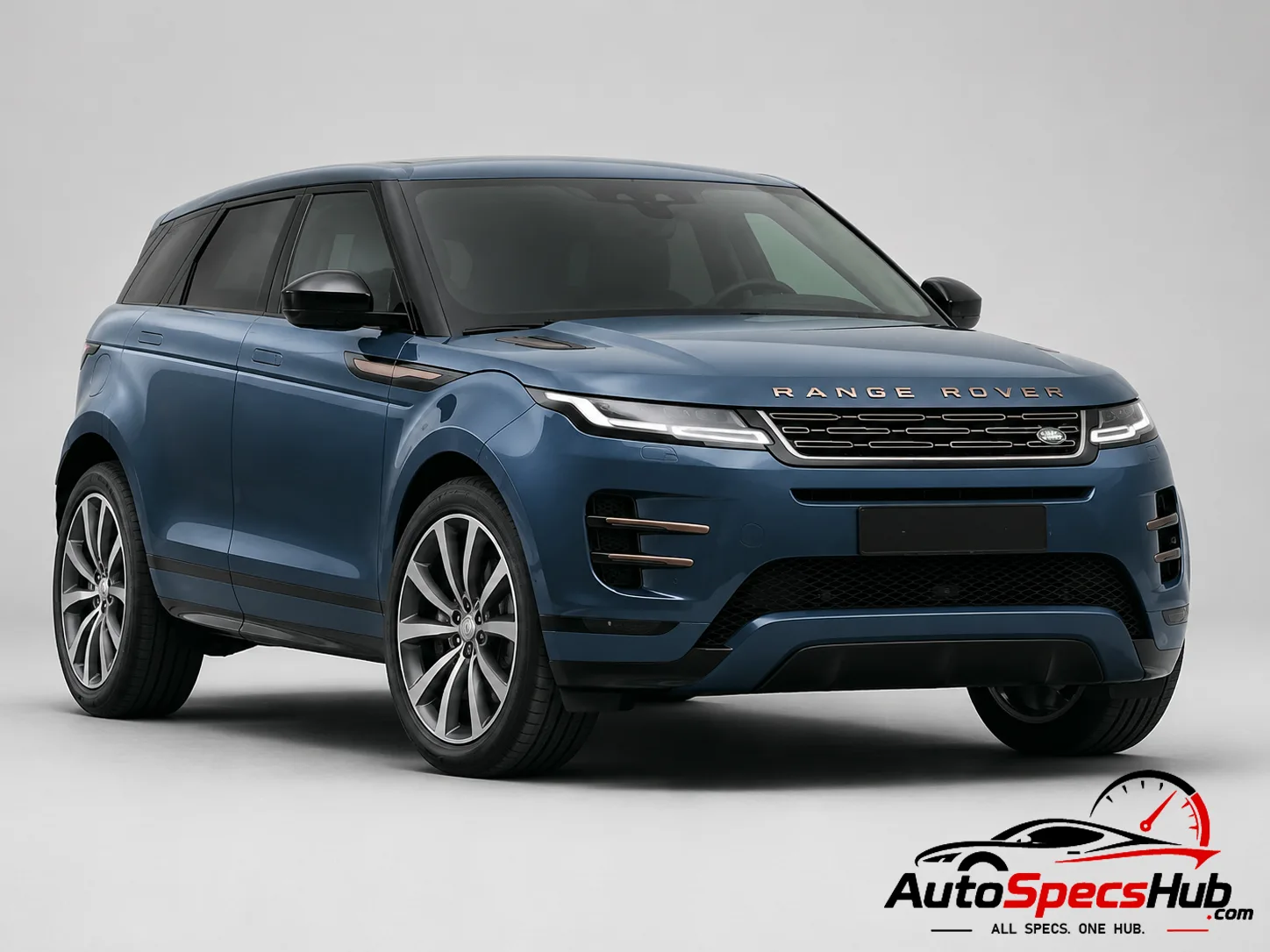 2023 Land Rover Range Rover Evoque D165 MHEV front three-quarter view in Blue