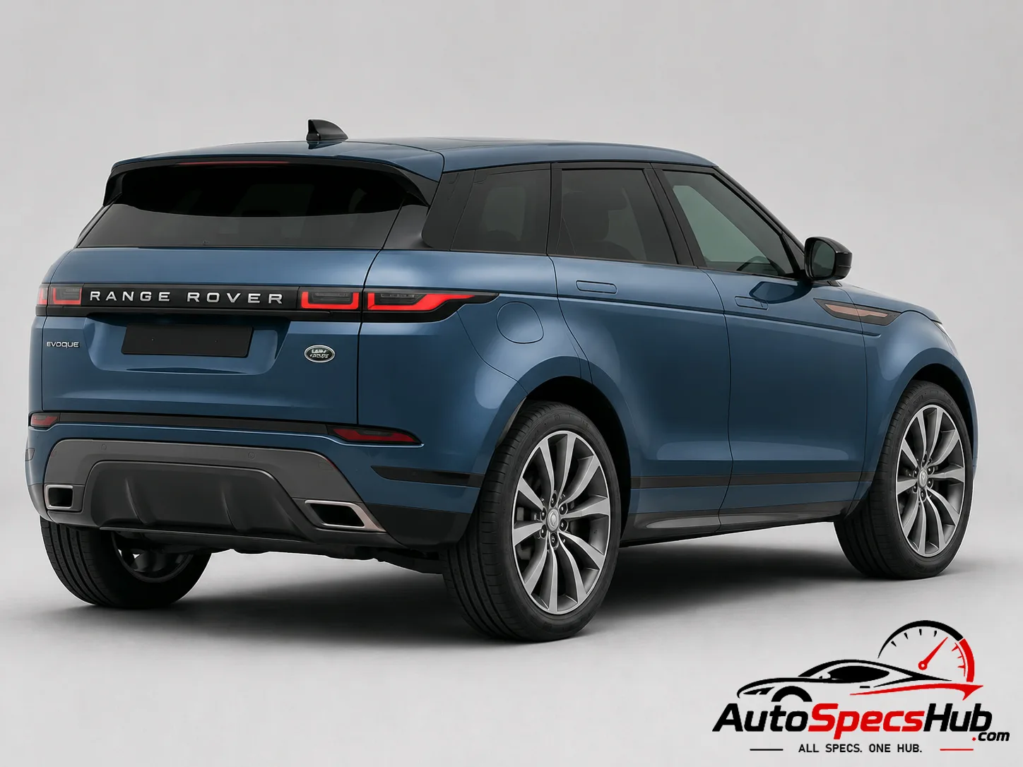 2023 Land Rover Range Rover Evoque D165 MHEV rear three-quarter view in Blue