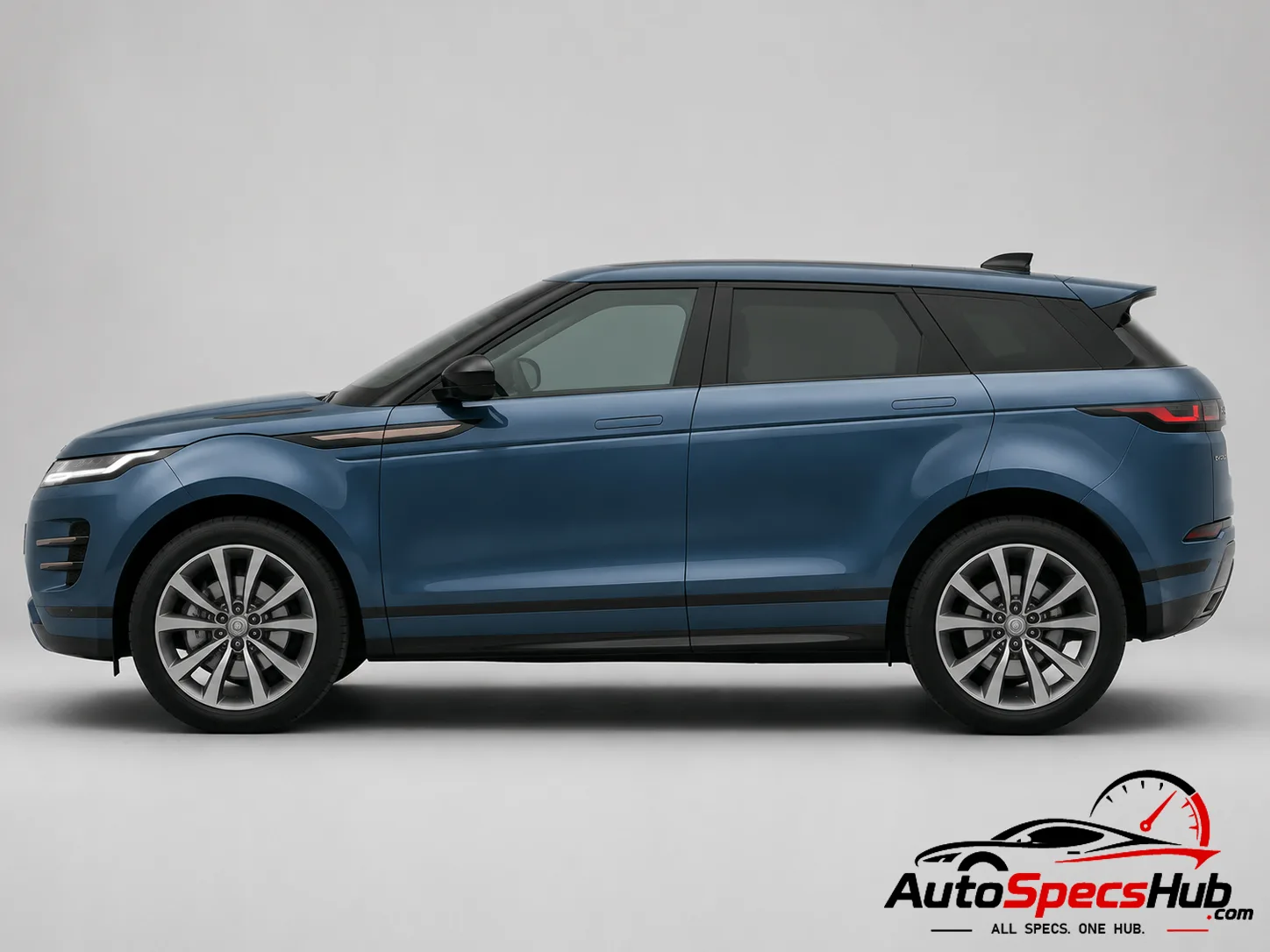 2023 Land Rover Range Rover Evoque D165 MHEV side profile in Blue