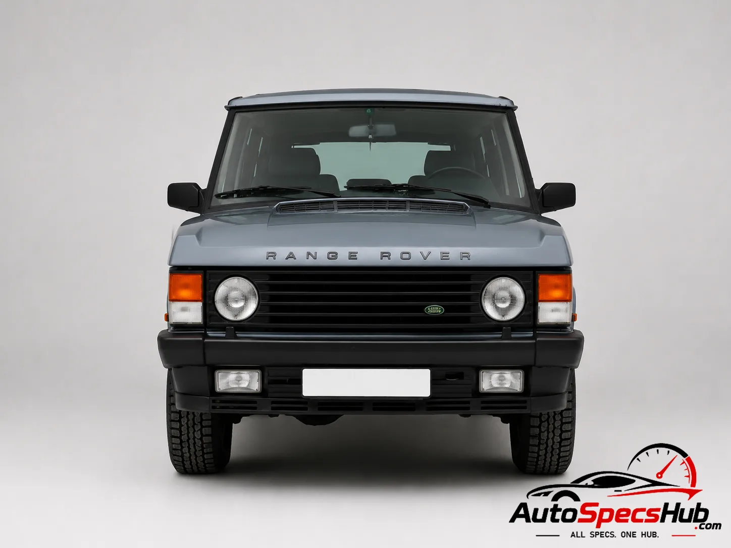 1970 Land Rover Range Rover SEi front view in Blue Gray