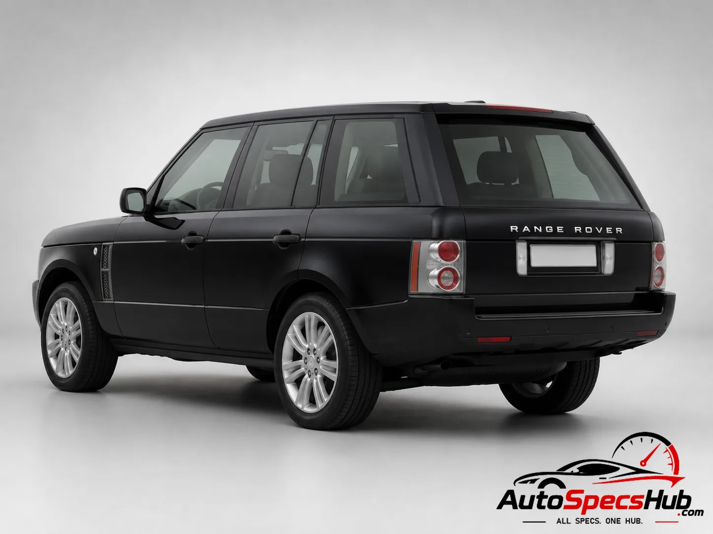 2006 Land Rover Range Rover TdV8 rear three-quarter view in Black