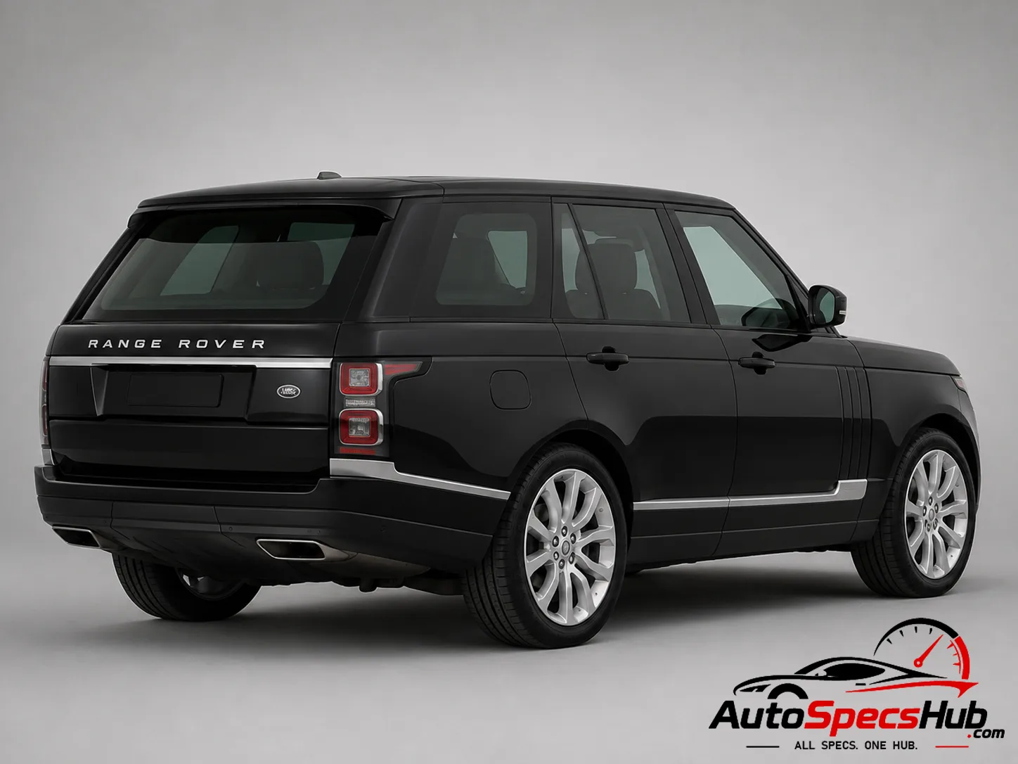 2013 Land Rover Range Rover 5.0 V8 SC rear three-quarter view in Black