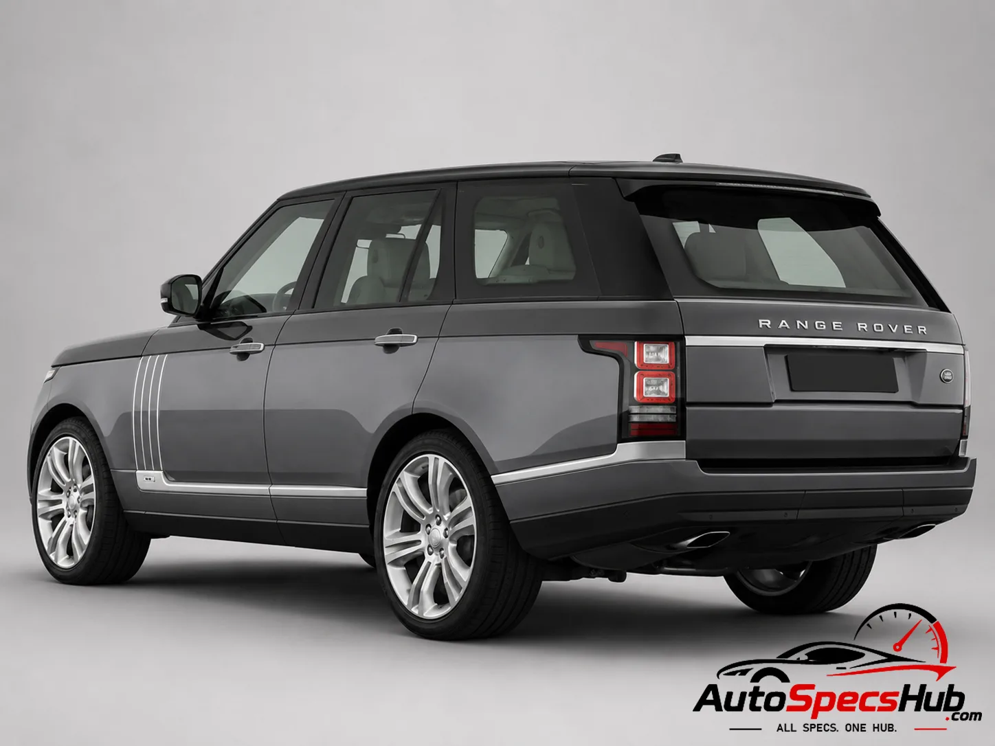 2015 Land Rover Range Rover 5.0 V8 SC rear three-quarter view in Gray