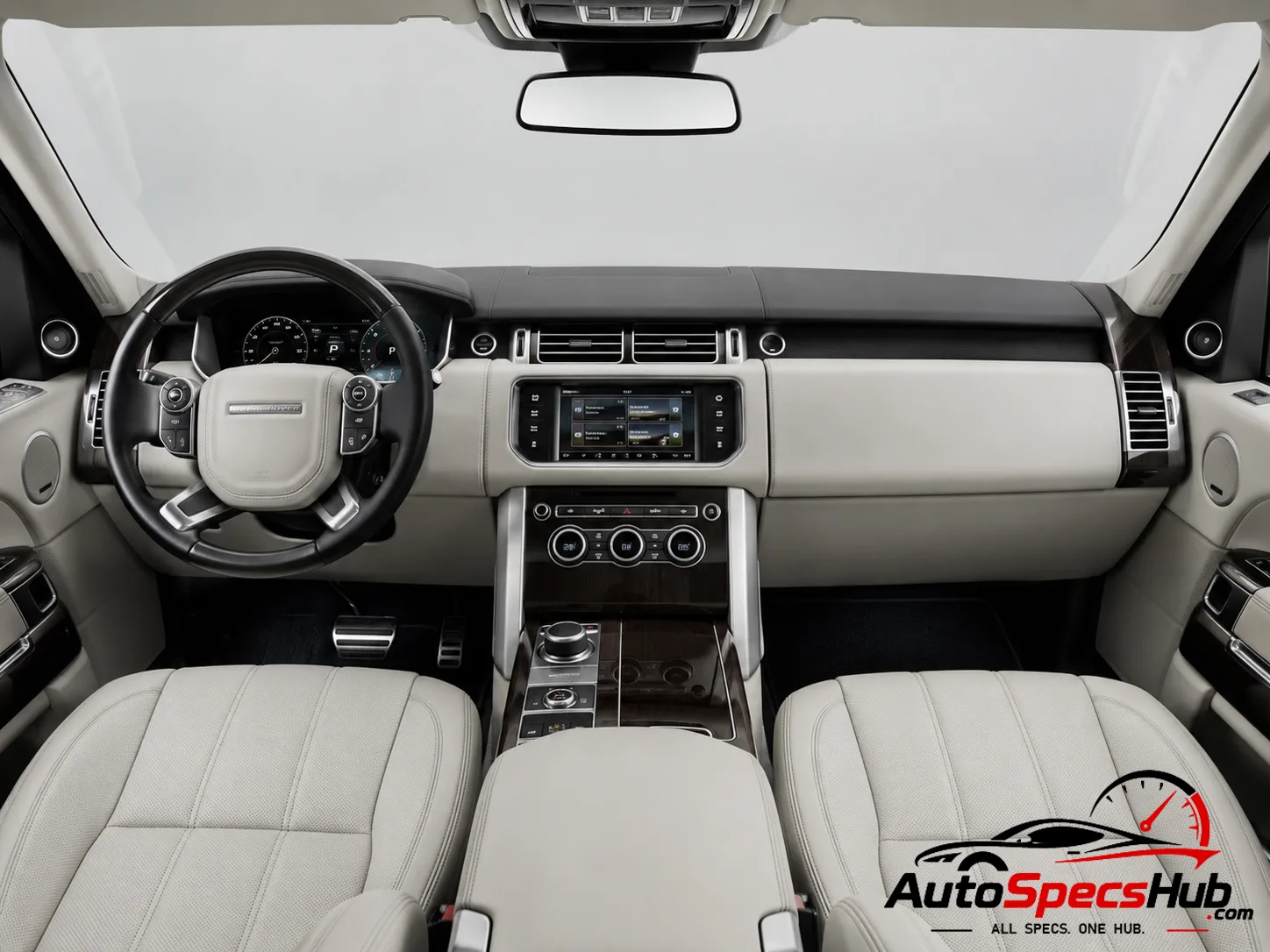 2015 Land Rover Range Rover 5.0 V8 SC interior dashboard and front cabin with ivory leather seats