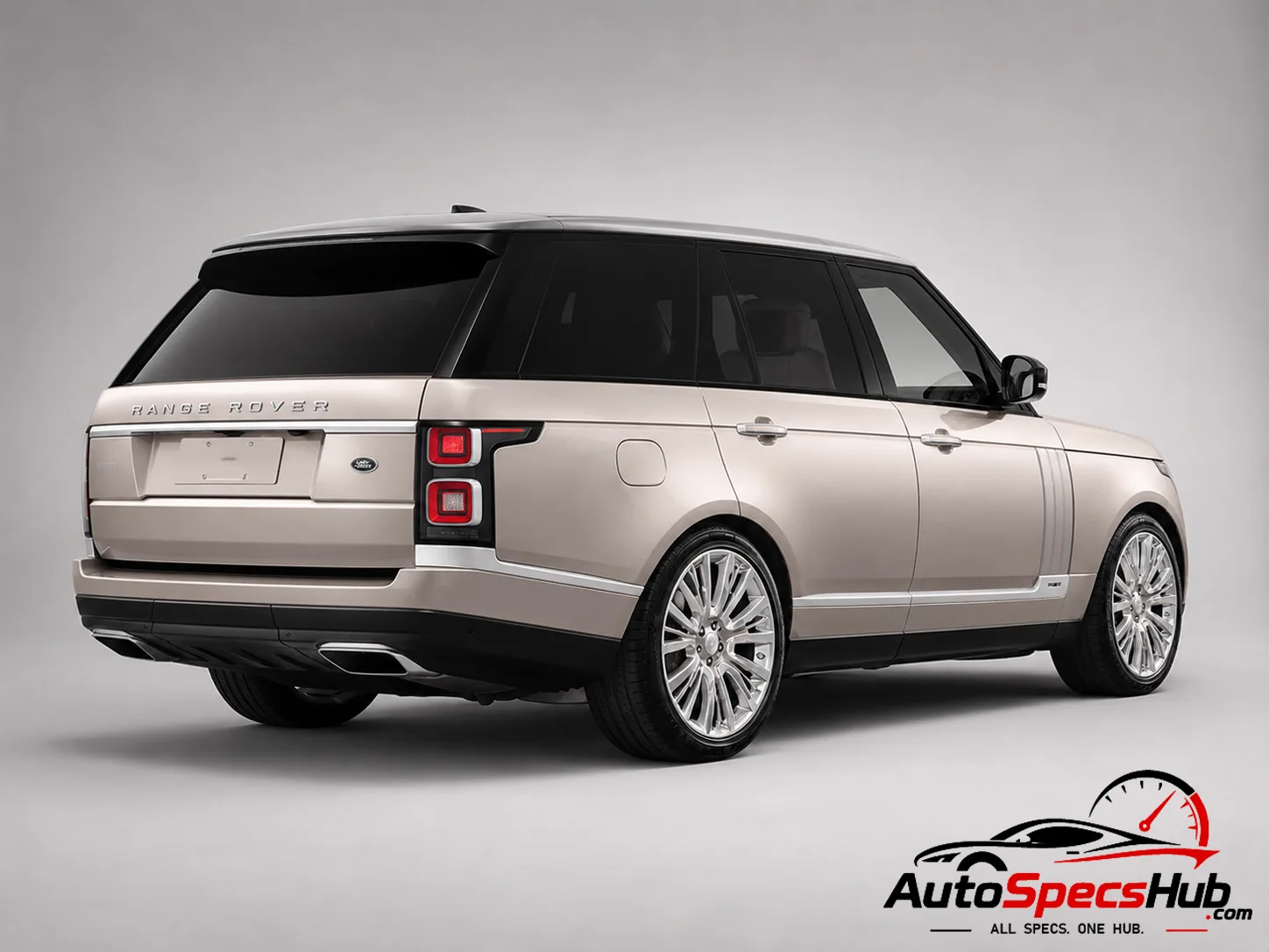 2018 Land Rover Range Rover 5.0 V8 SC 565 rear three-quarter view in Champagne Gold