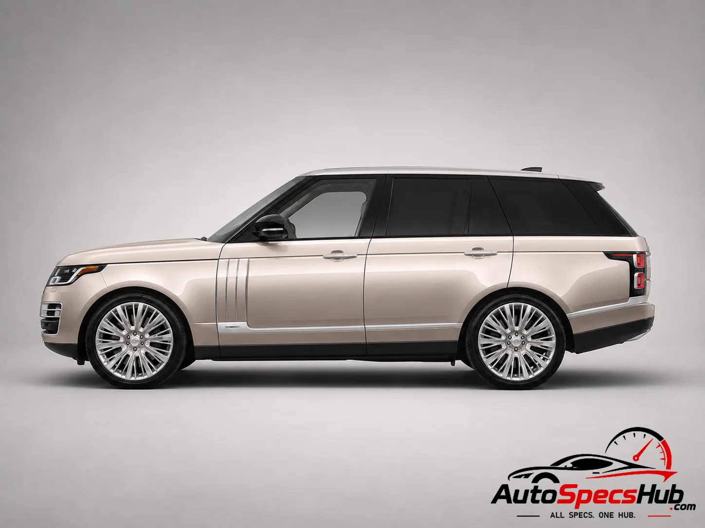 2018 Land Rover Range Rover 5.0 V8 SC 565 side profile in Champagne Gold