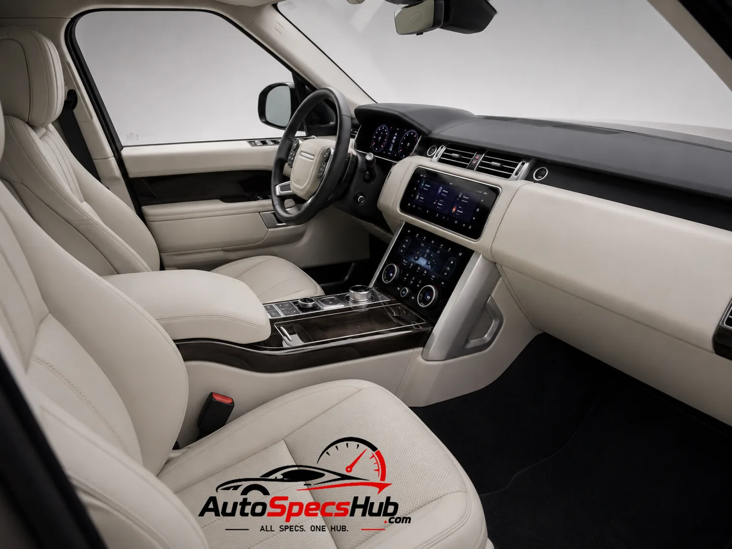 2018 Land Rover Range Rover 5.0 V8 SC 565 interior dashboard and front cabin with ivory leather seats