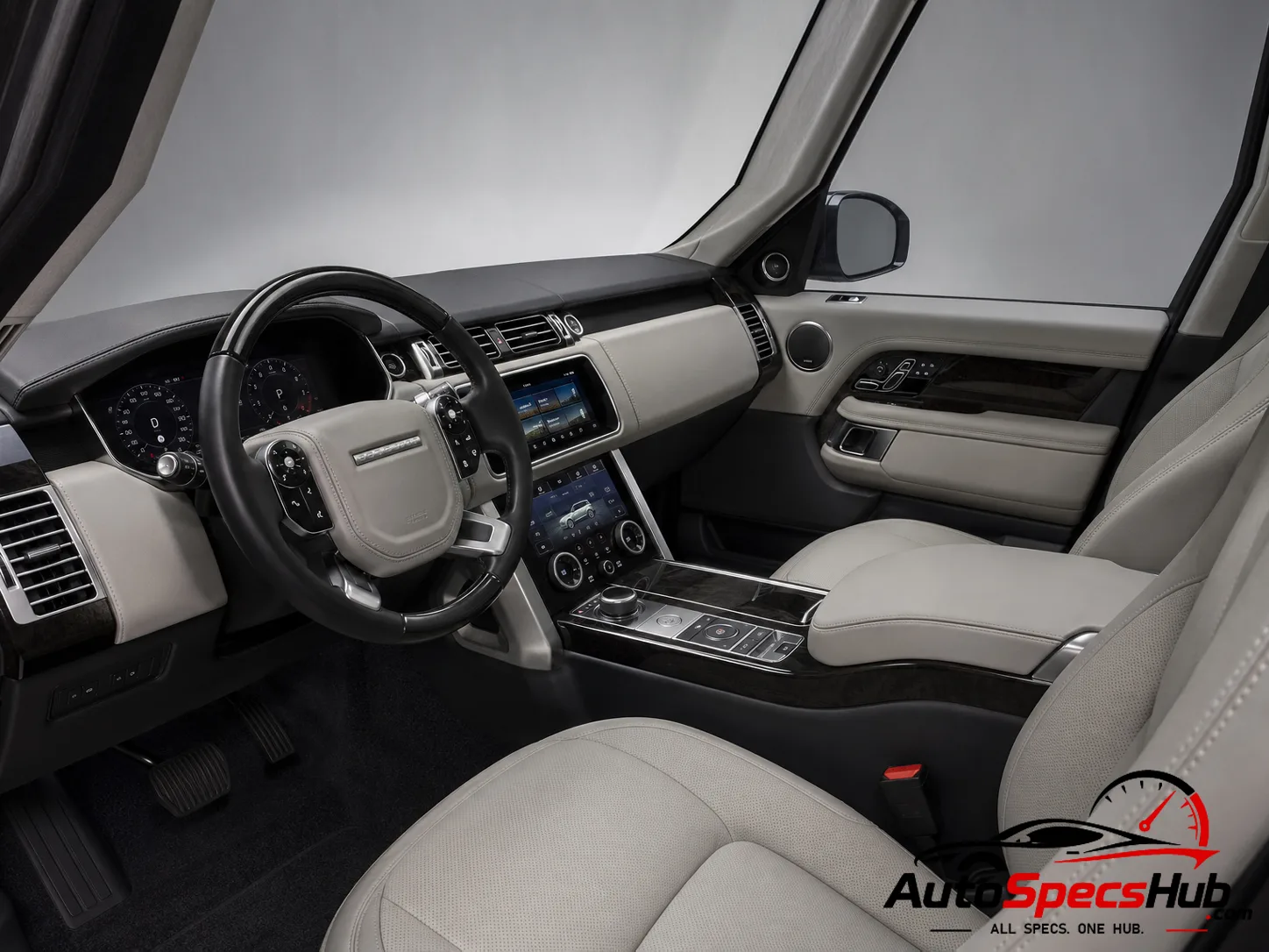 2018 Land Rover Range Rover 5.0 V8 SC 565 LWB interior dashboard and front cabin with ivory leather seats