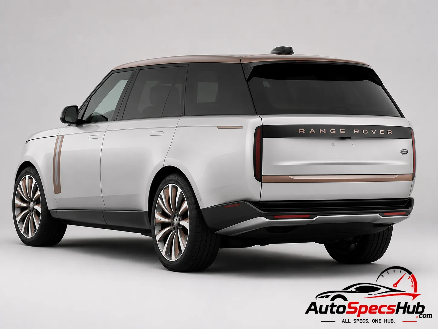 2022 Land Rover Range Rover LWB D350 rear three-quarter view in white