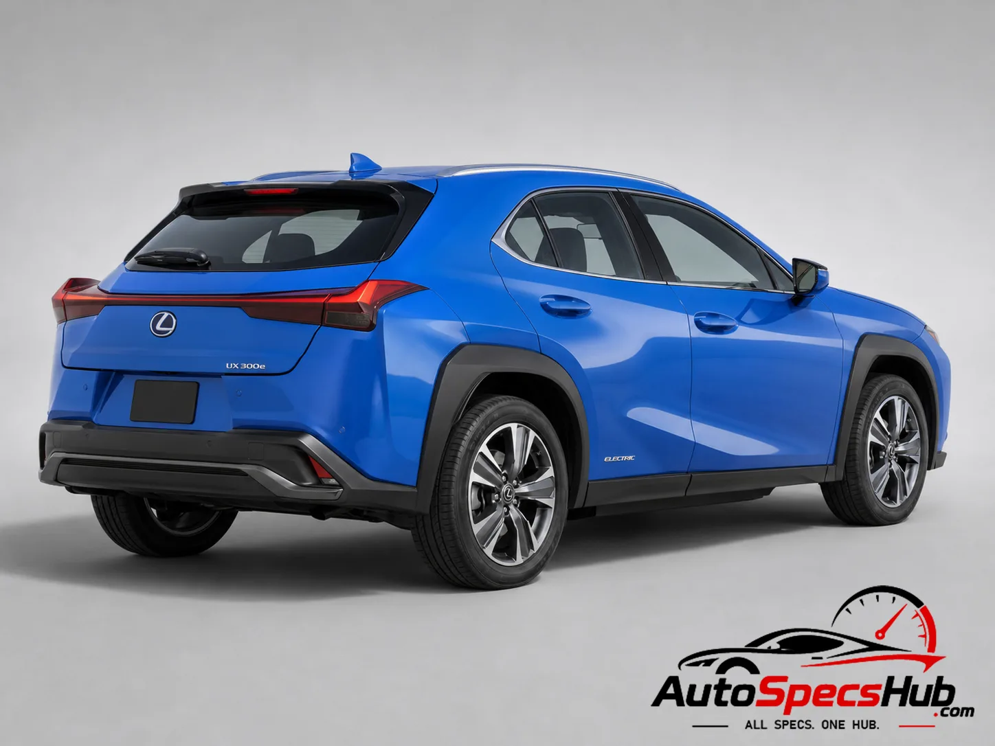 Lexus UX 300e rear three-quarter view
