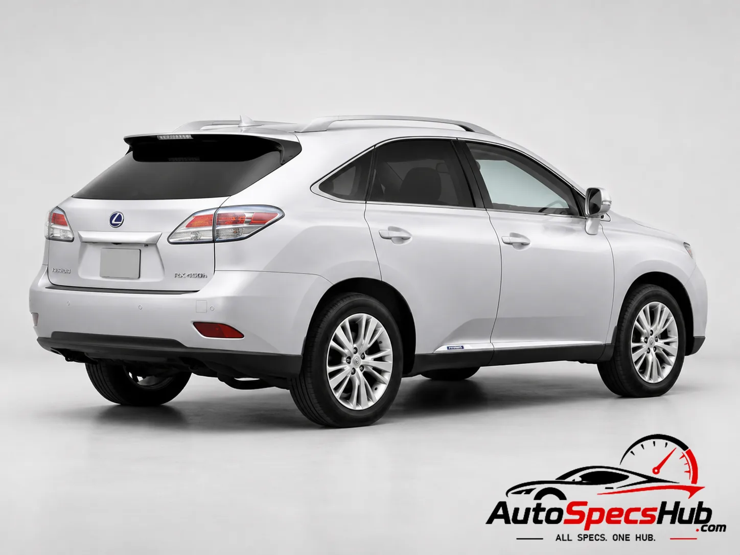 2012 Lexus RX 450h hybrid SUV rear three-quarter view showing taillights and rear design