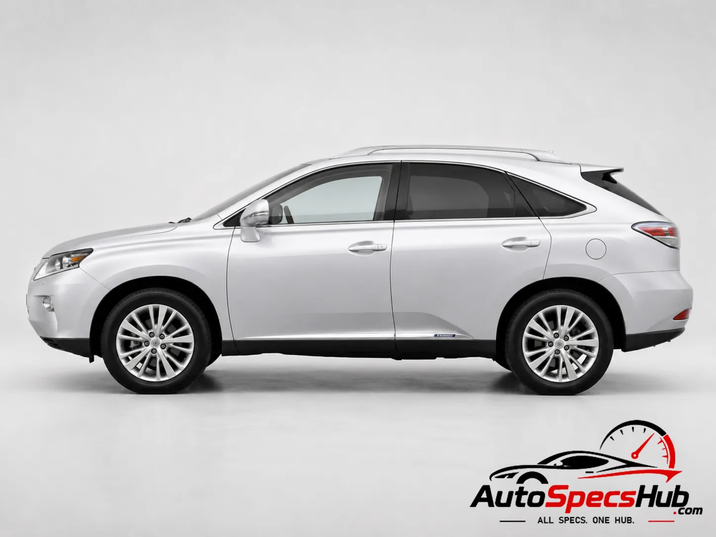 2012 Lexus RX 450h full side profile showing luxury crossover SUV body design