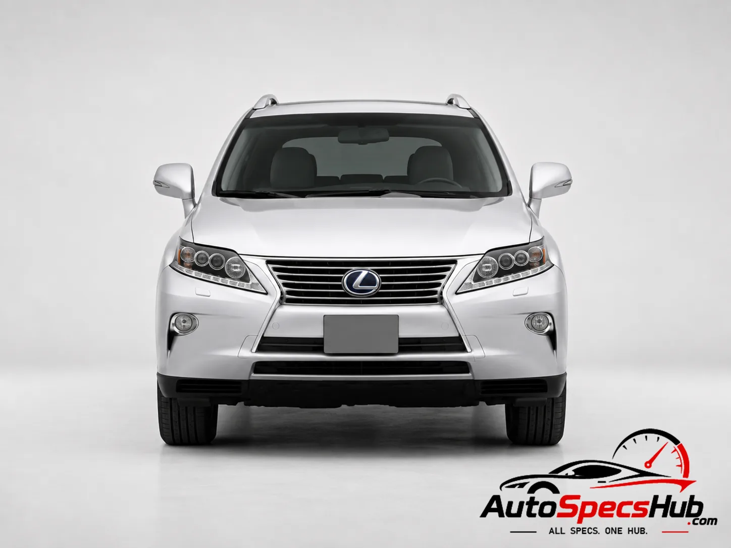 2012 Lexus RX 450h front view with Lexus grille LED headlights and hybrid SUV styling