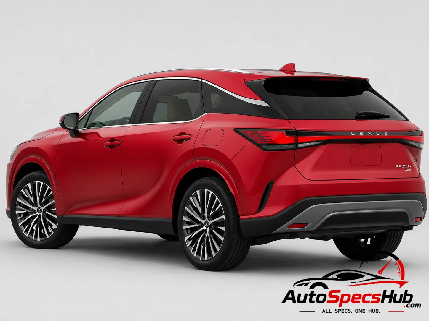 2023 Lexus RX 350h rear three-quarter view