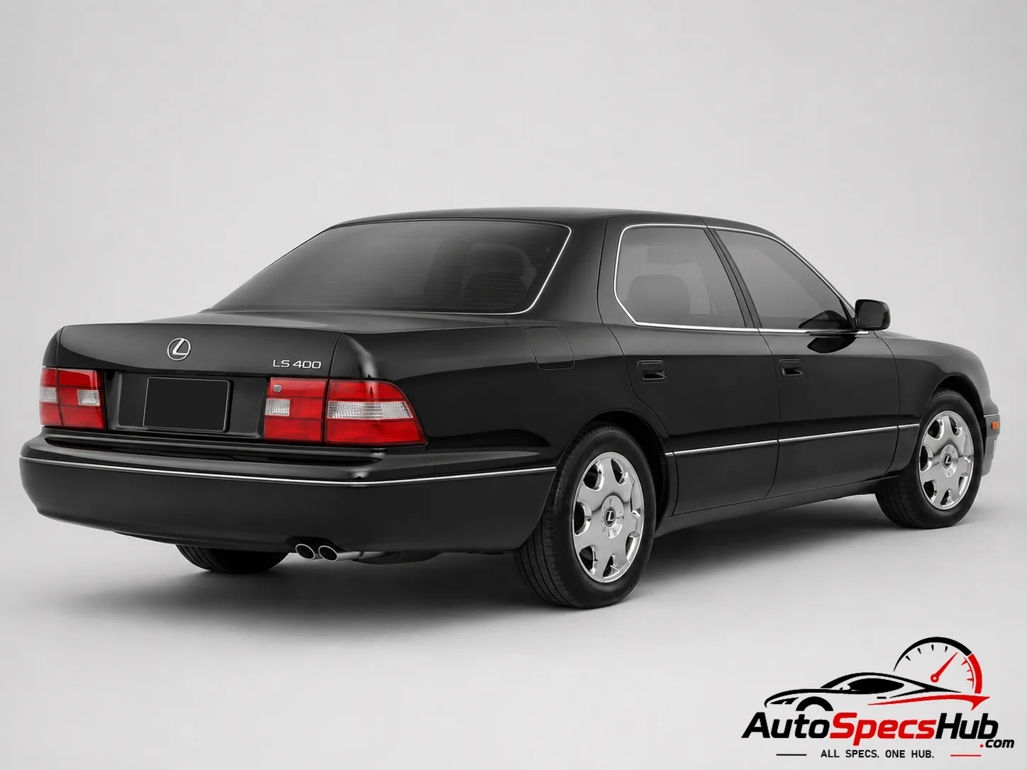 999 Lexus LS 400 luxury sedan rear three-quarter view showing taillights and classic design