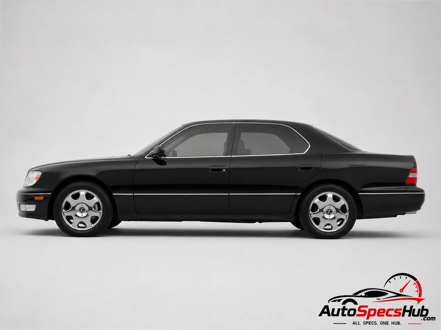 1999 Lexus LS 400 full side profile showing elegant four-door luxury sedan styling