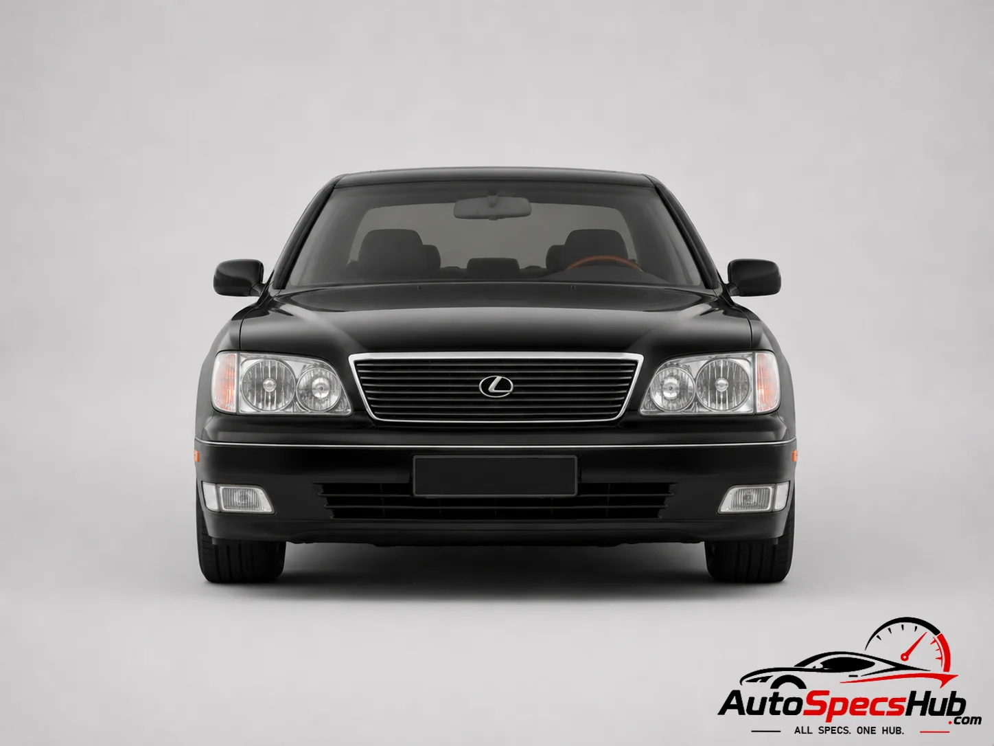 1999 Lexus LS 400 front view with Lexus grille headlights and classic sedan design