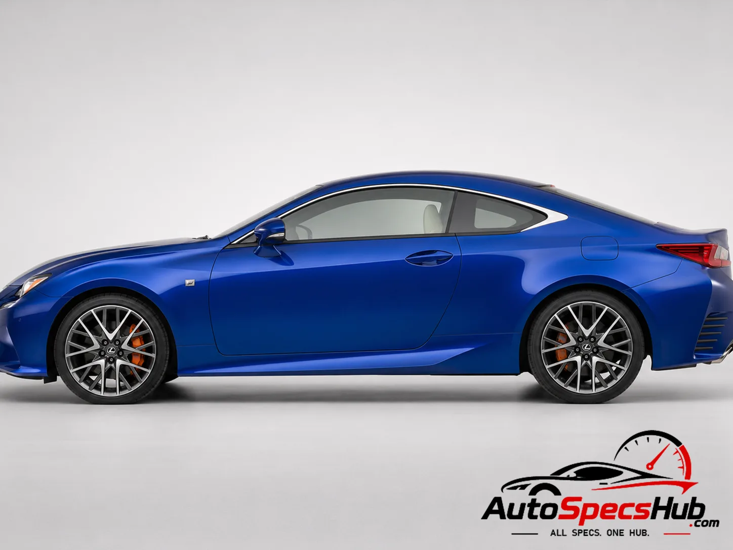 2016 Lexus RC 200t full side profile showing two-door luxury coupe body design