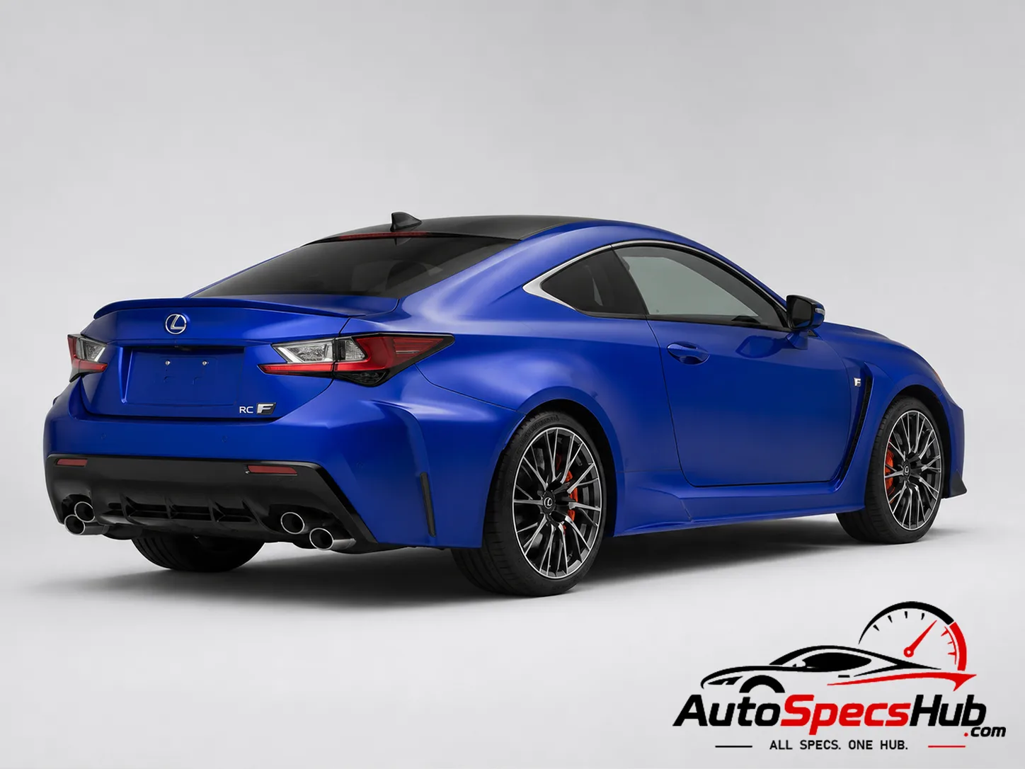 2019 (UXC1) Lexus RC F rear three-quarter view