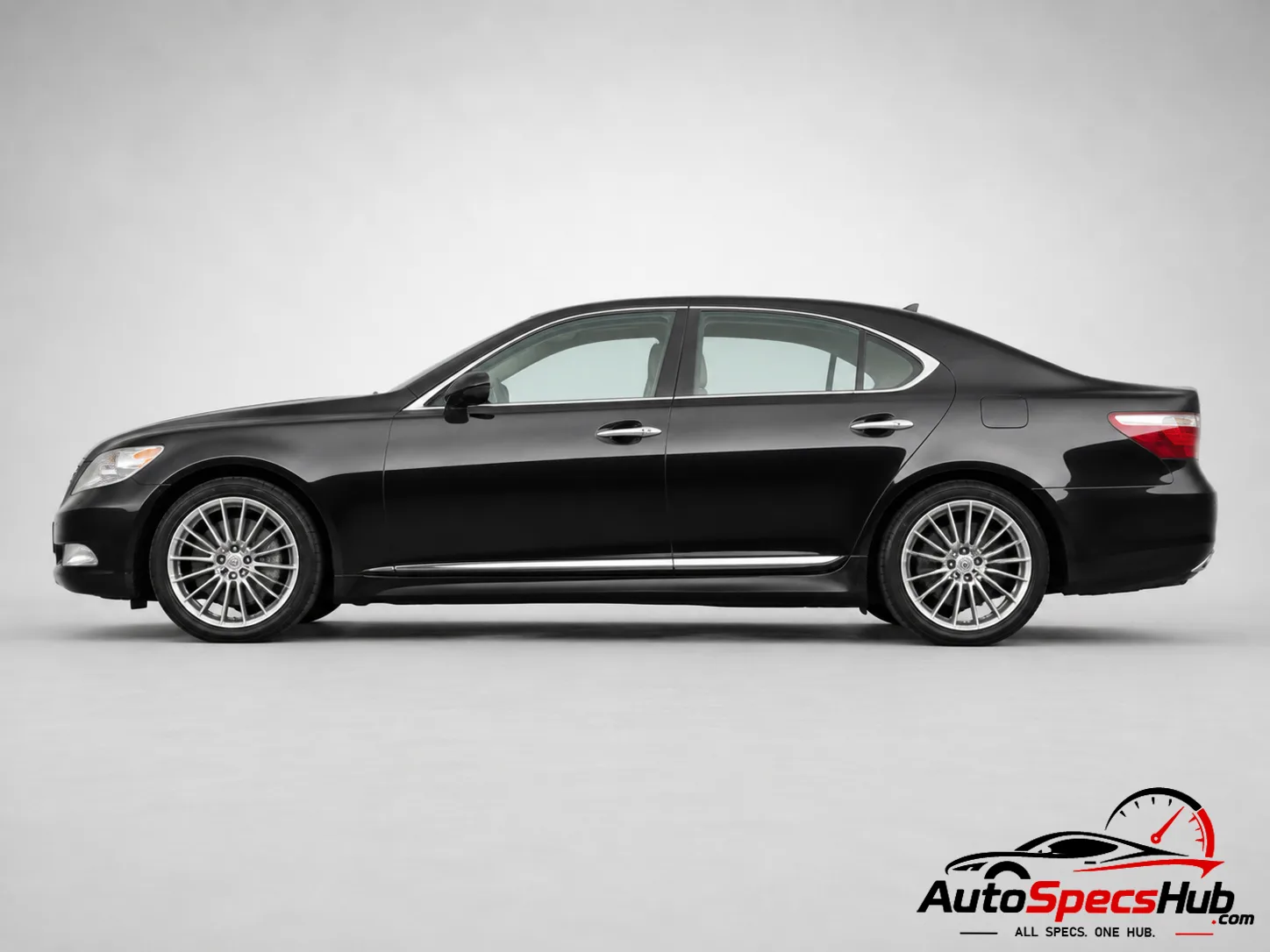 2009 Lexus LS 460 AWD full side profile in silver highlighting long-wheelbase luxury sedan