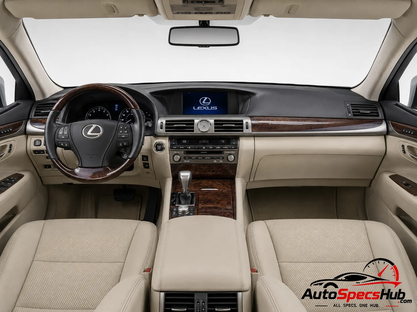 Lexus LS 460 interior dashboard and front seats