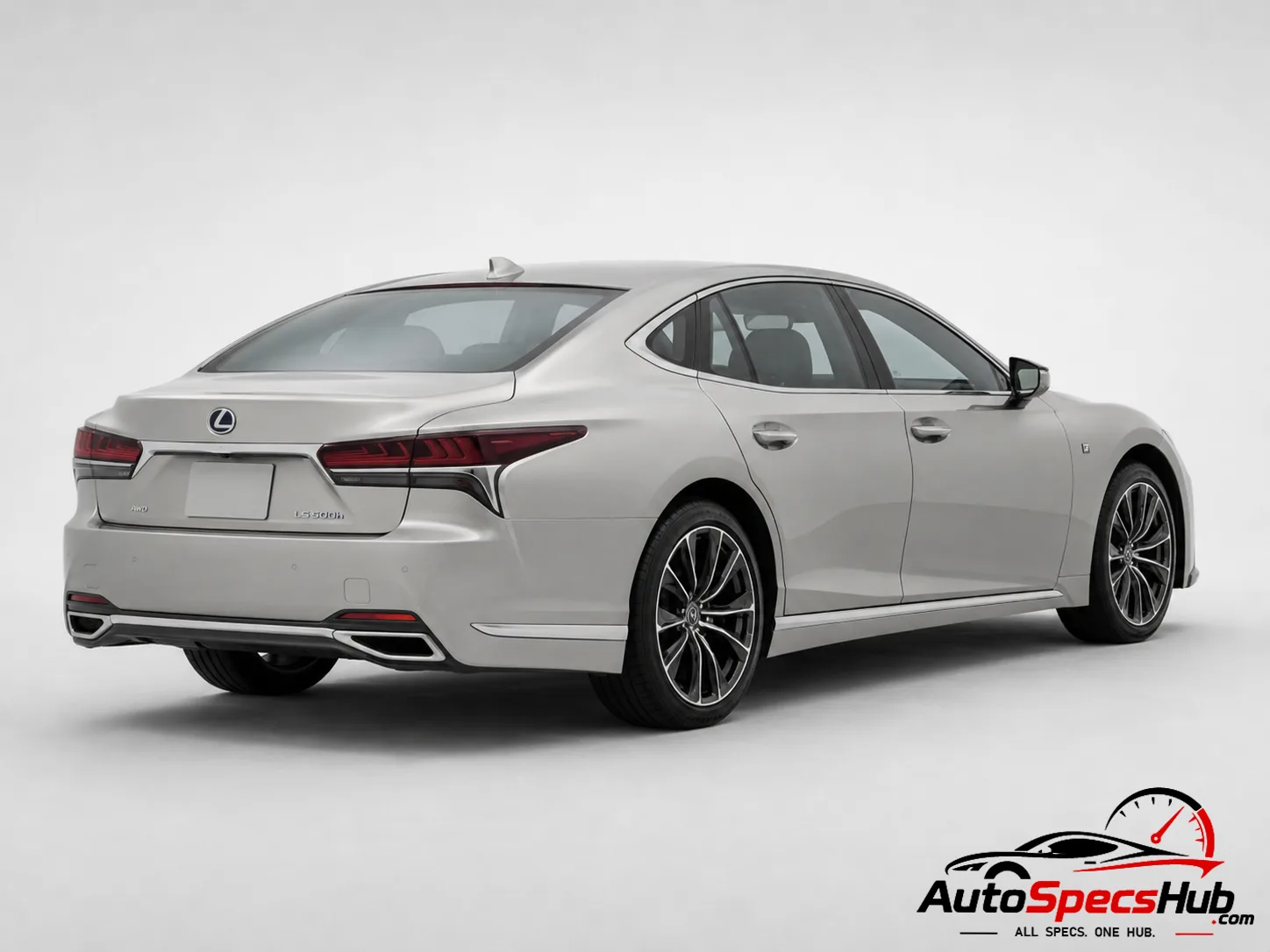 2021 Lexus LS 500h AWD rear three-quarter view