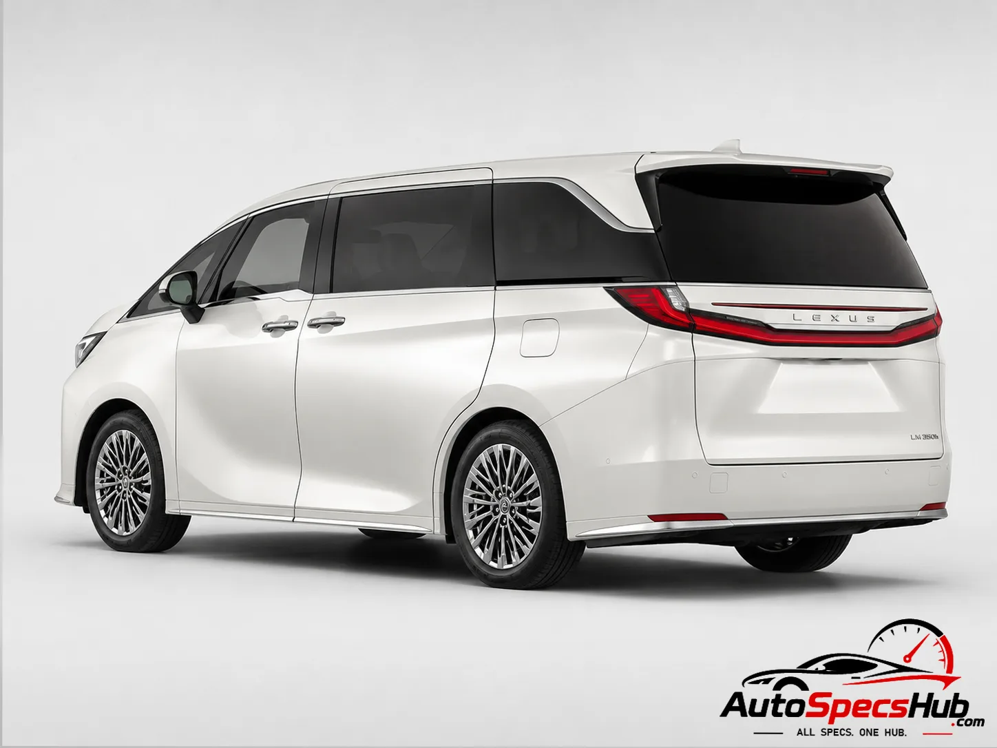 2024 Lexus LM 350h AWD rear three-quarter view