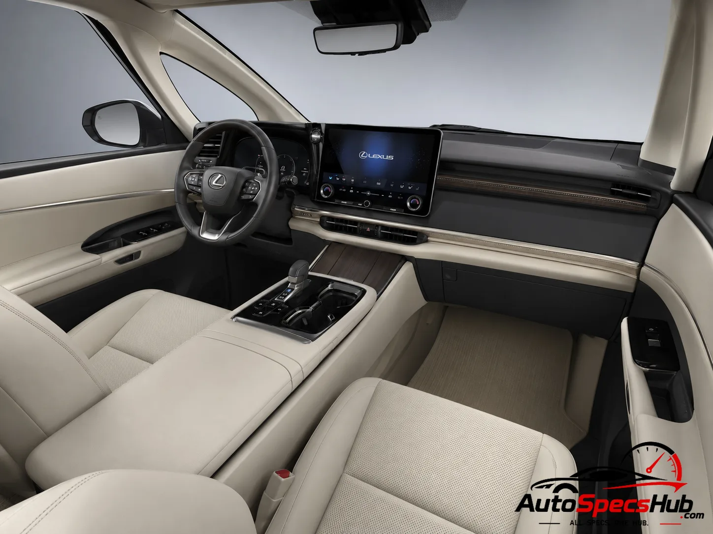 2024 Lexus LM 350h AWD interior dashboard and front seats