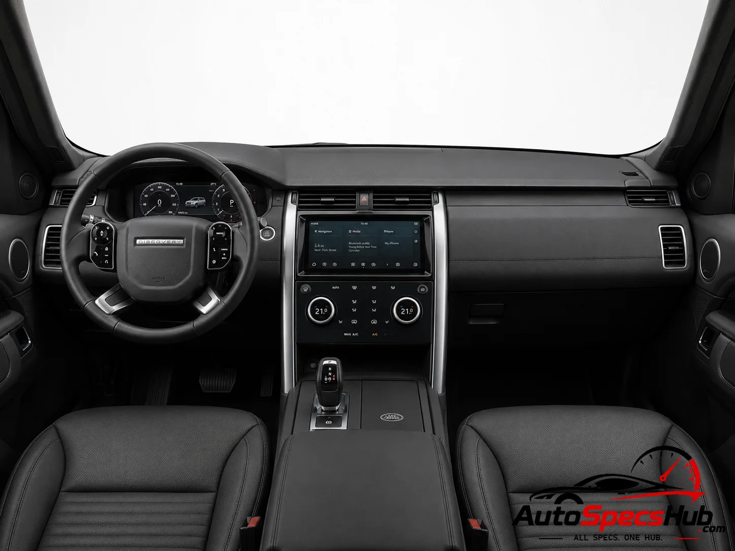 2020 Land Rover Discovery D300 interior dashboard and front cabin
