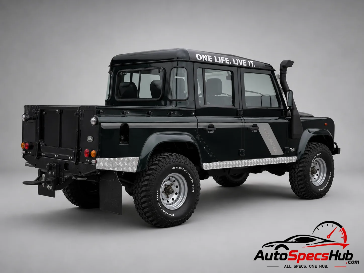 1997 Land Rover Defender 130 Tdi Crew Cab rear three-quarter view