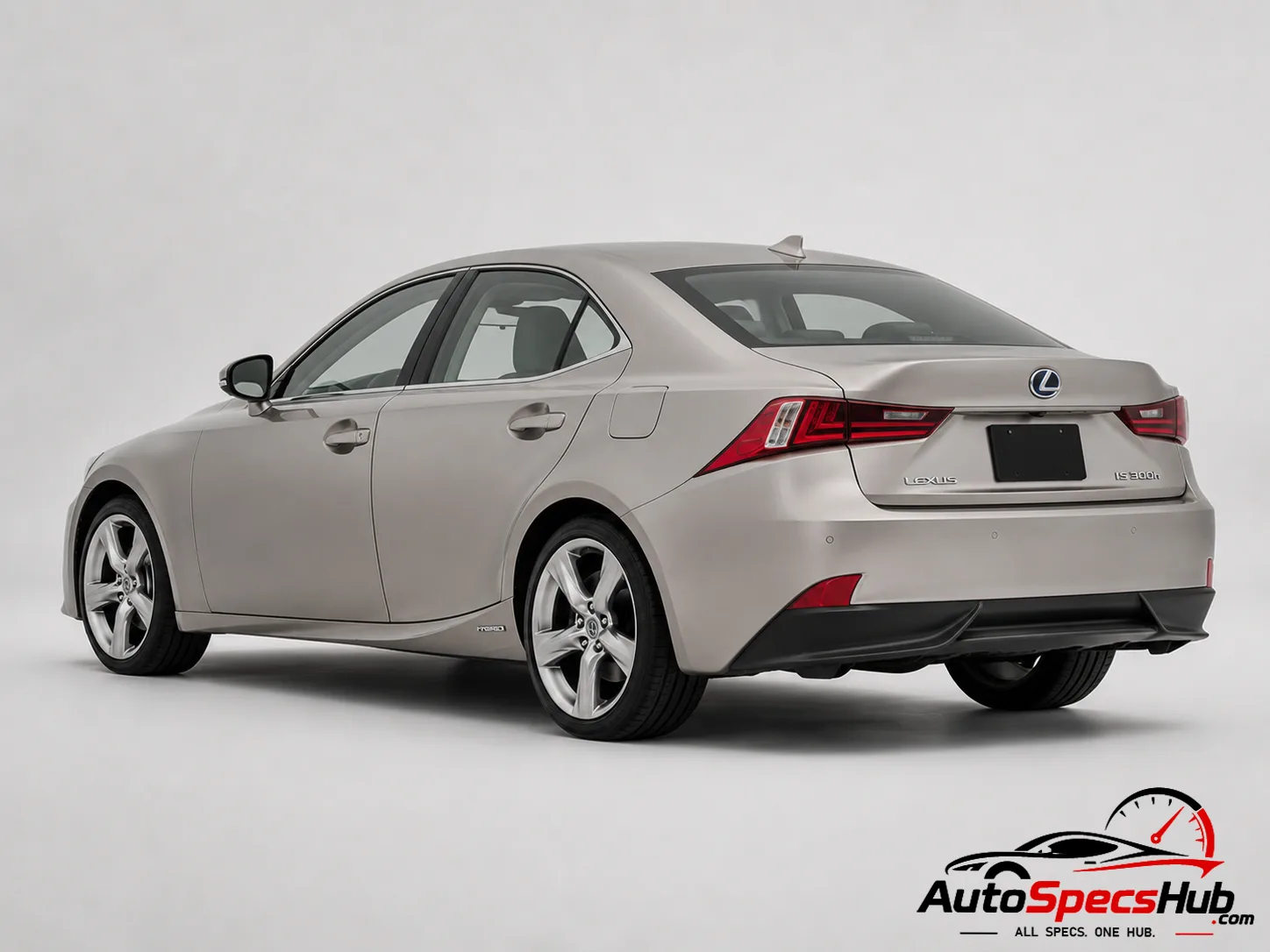 2013 Lexus IS 300h Crew Cab rear three-quarter view