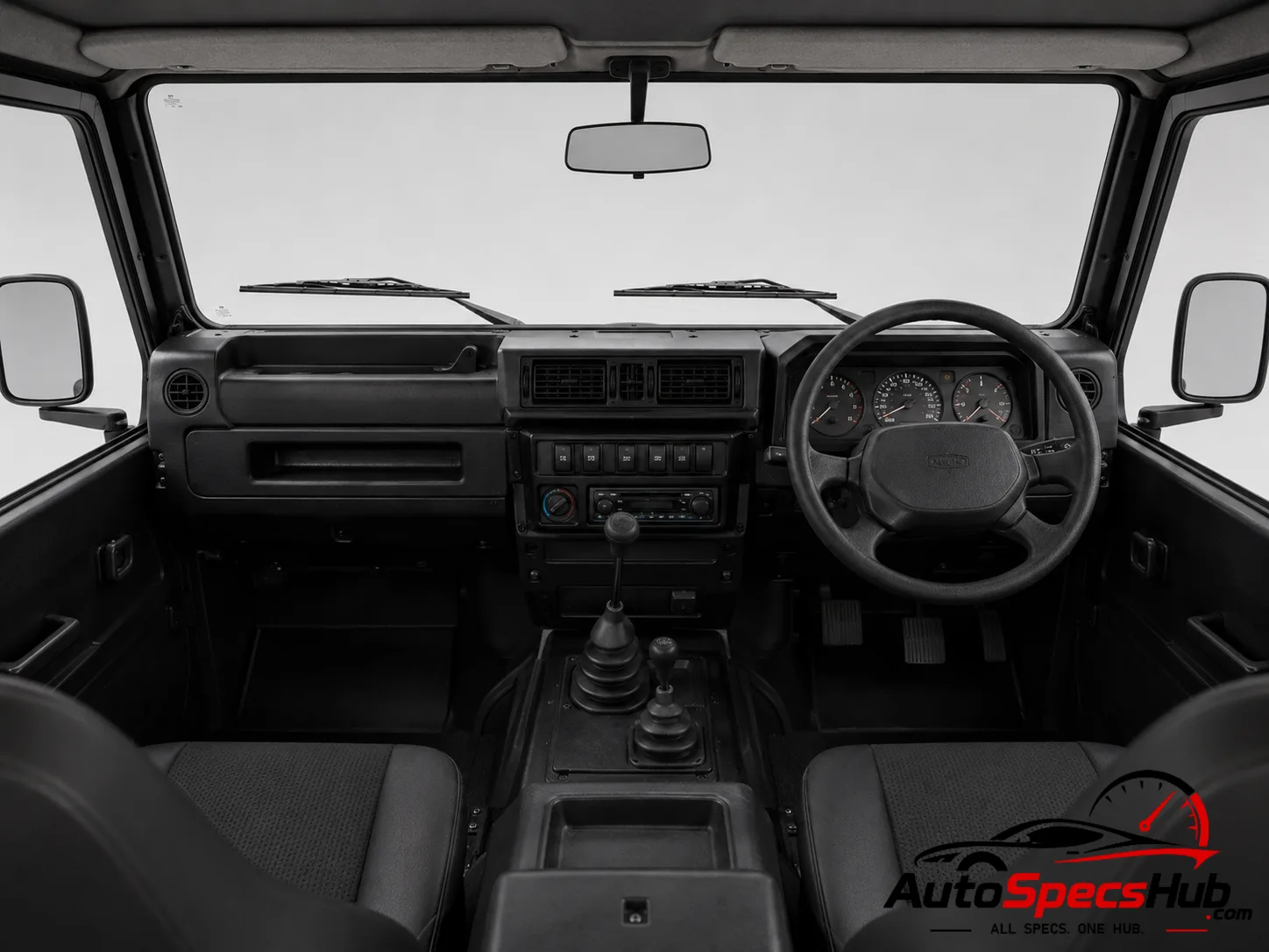 2000 Land Rover Defender 90 Td5 Soft Top interior dashboard and front cabin