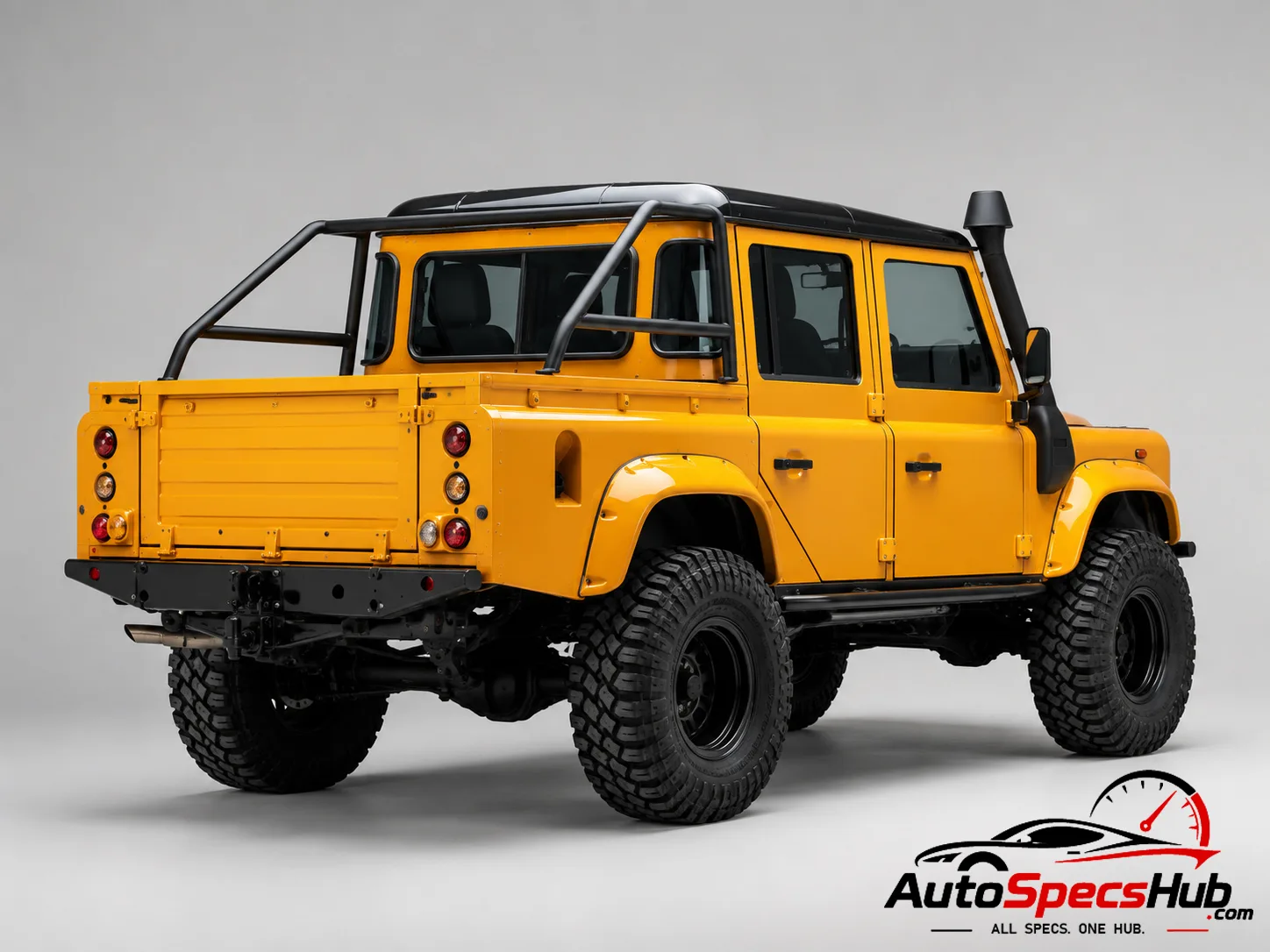 2005 Land Rover Defender 110 Td5 Crew Cab rear three-quarter view